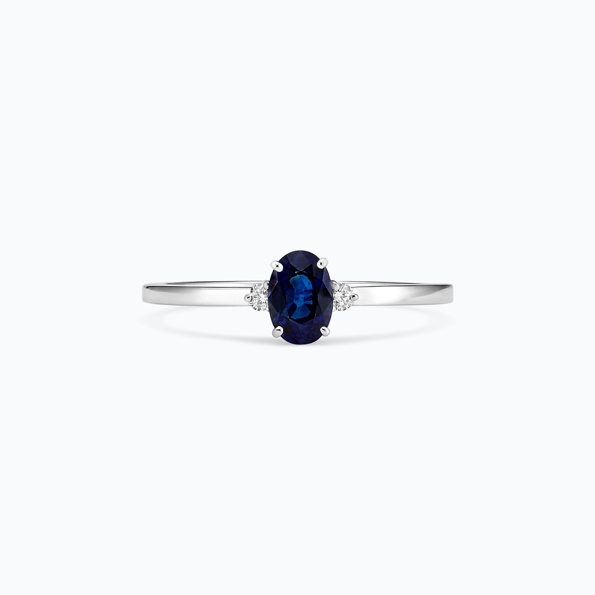 Solitaire Elisabeth Saphir 6 x 4 mm