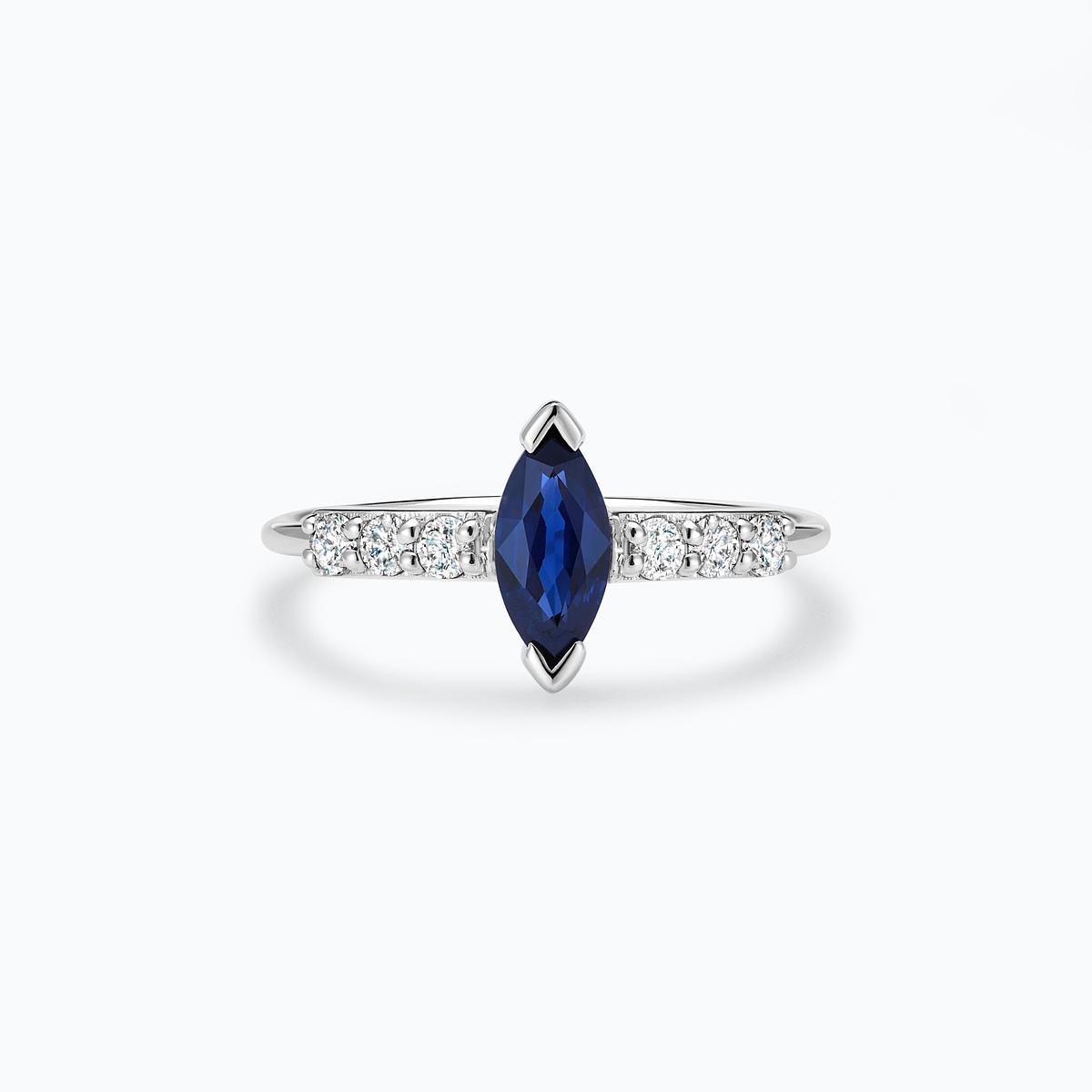 Solitaire Pavé Éthéa Saphir