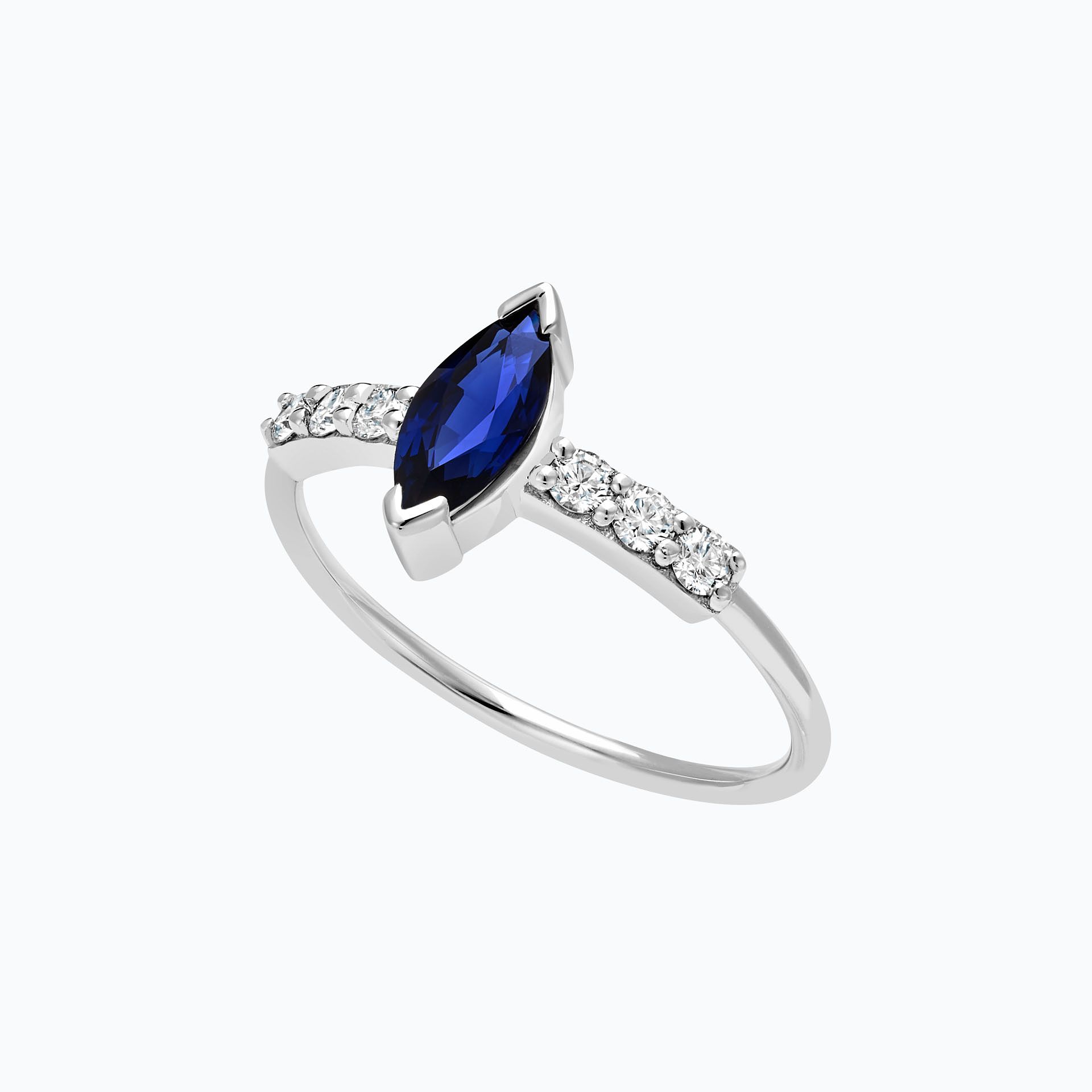 Solitaire Pavé Éthéa Saphir