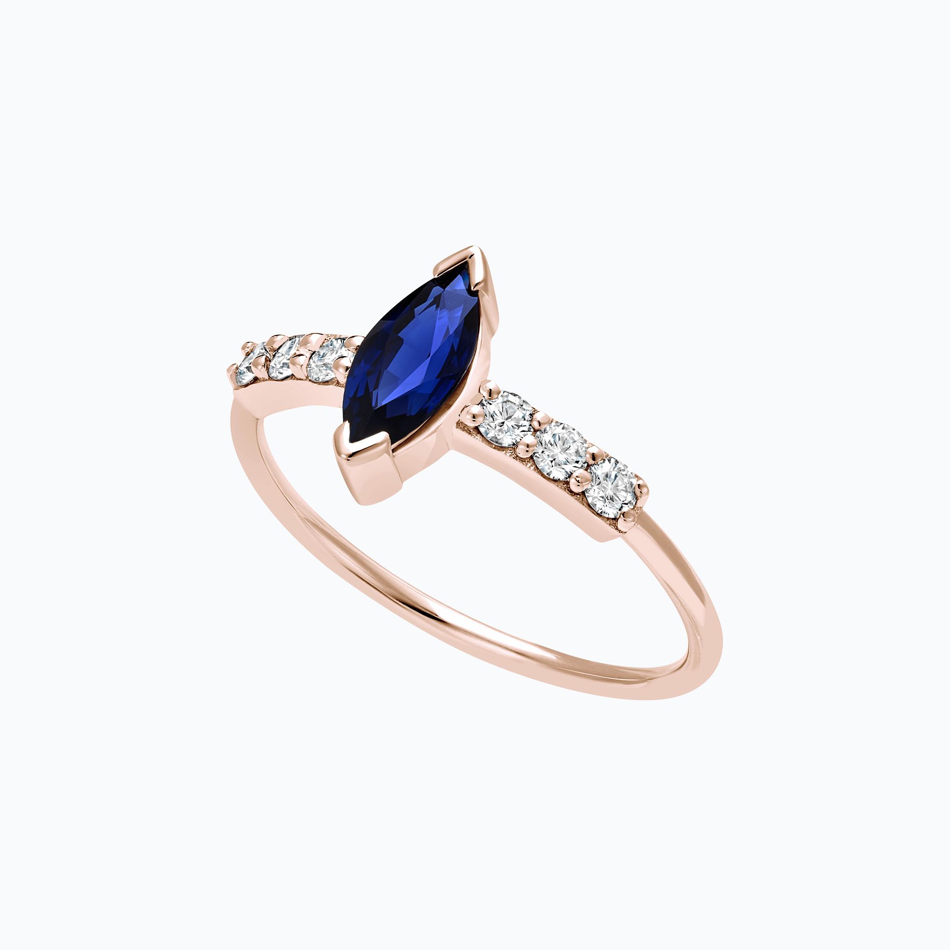 Solitaire Pavé Éthéa Saphir