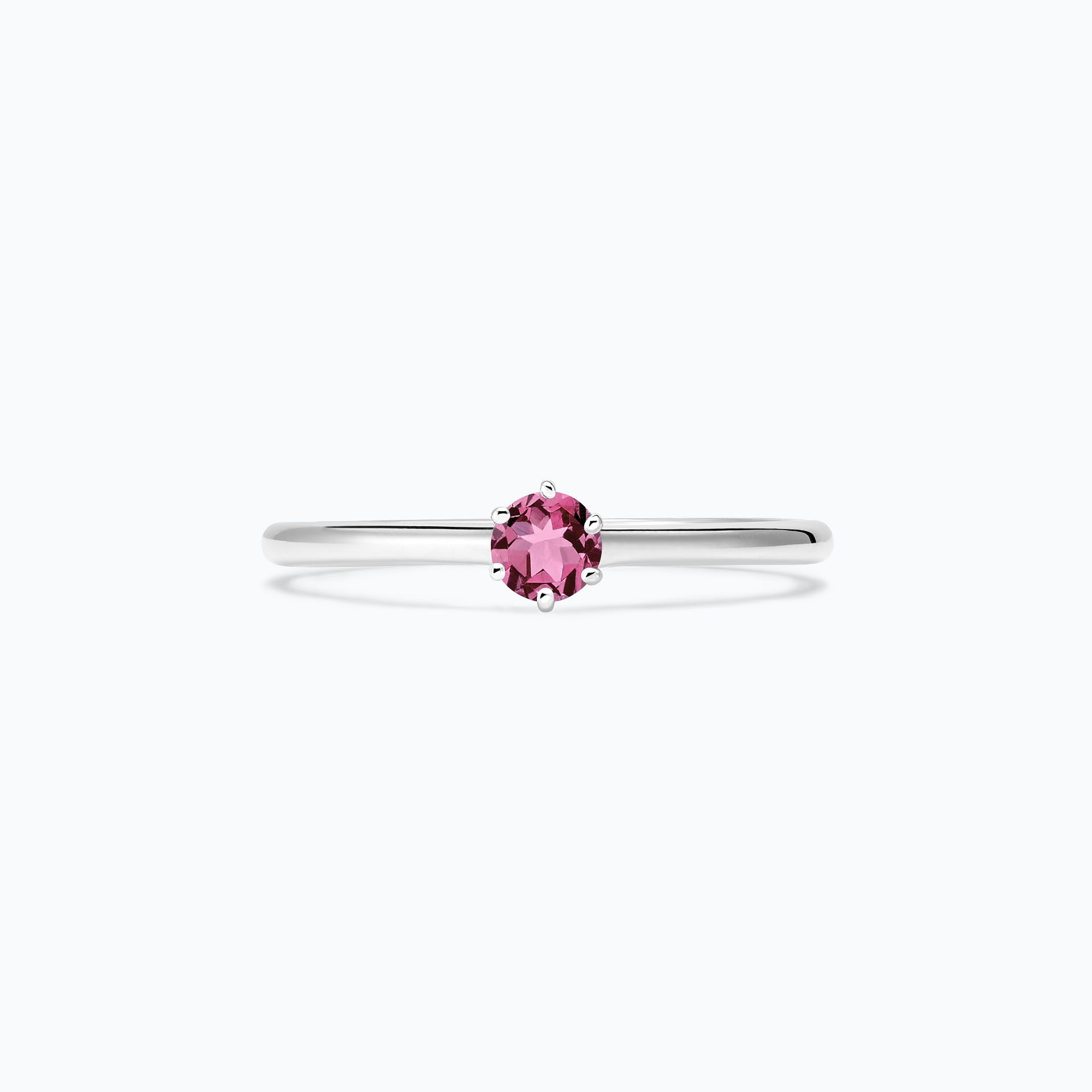 Solitaire Félicia Saphir Rose Pivoine 3.5 mm