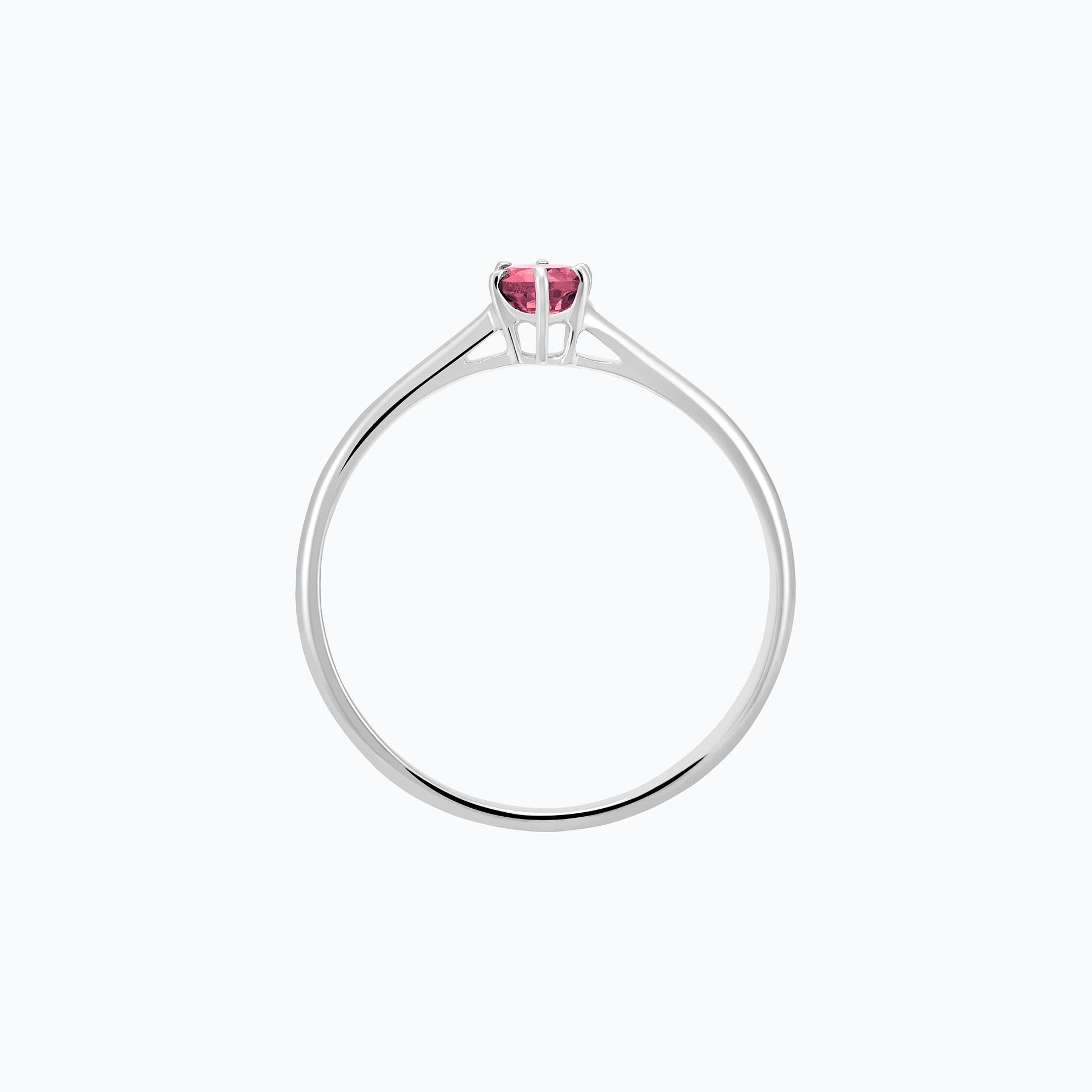 Solitaire Félicia Saphir Rose Pivoine 3.5 mm