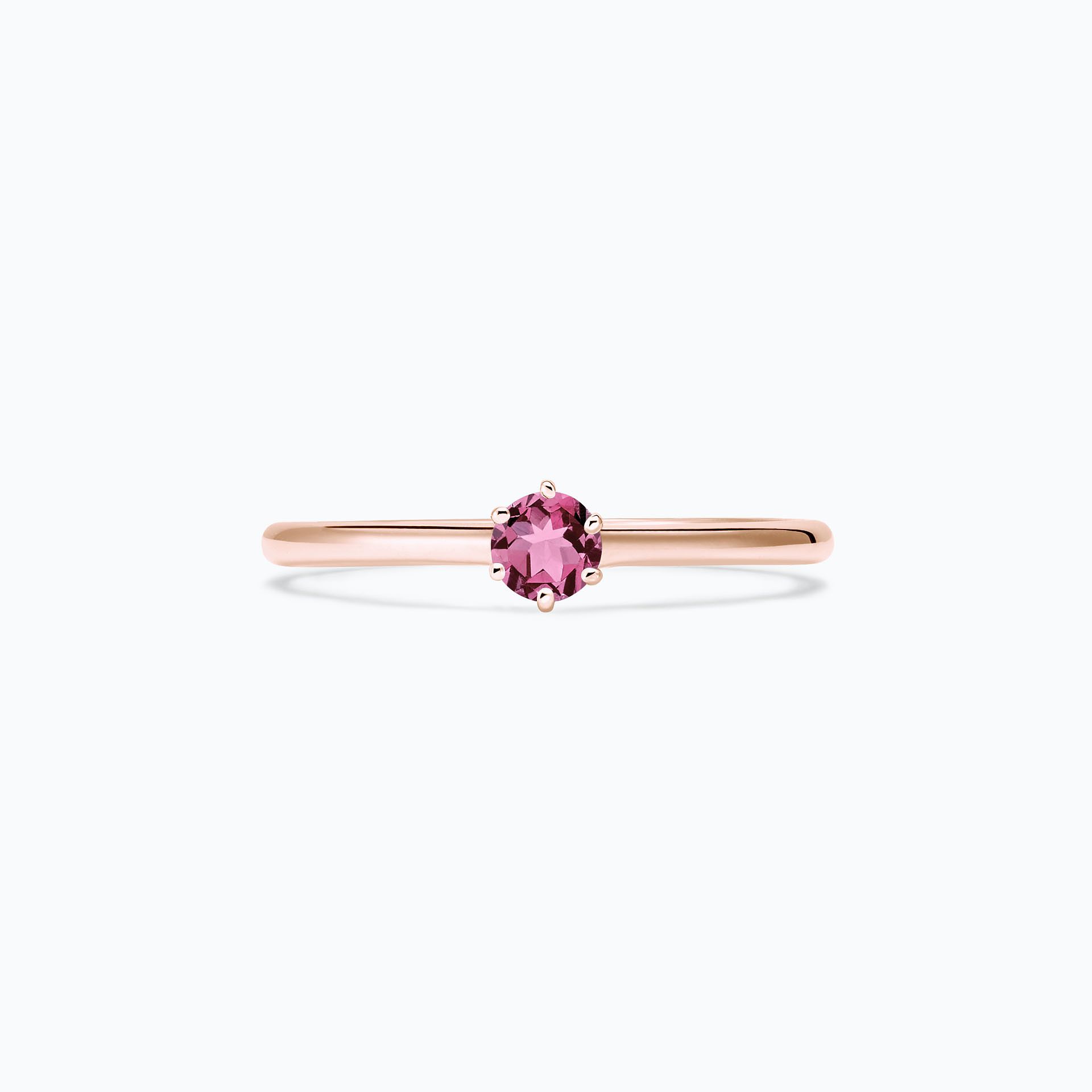 Solitaire Félicia Saphir Rose Pivoine 3.5 mm