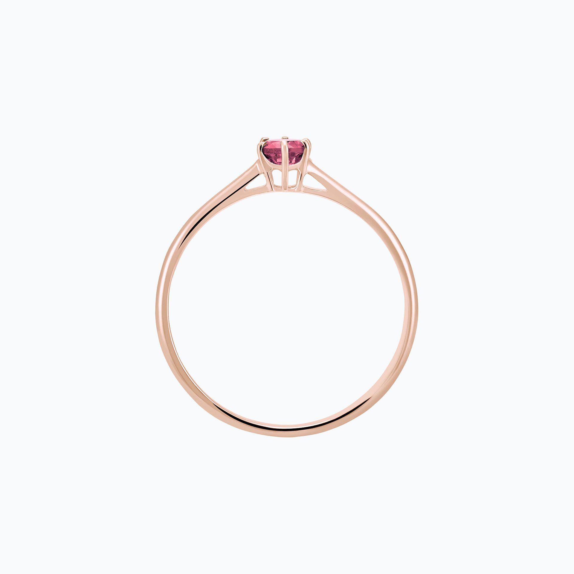 Solitaire Félicia Saphir Rose Pivoine 3.5 mm