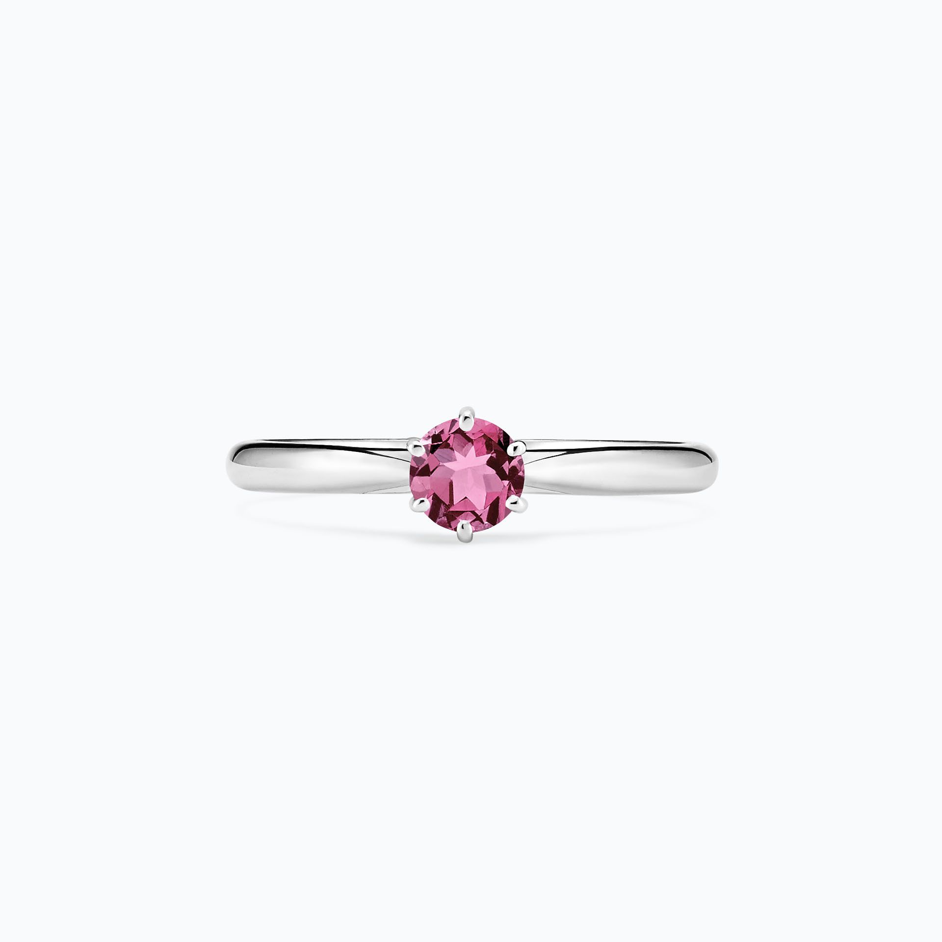 Solitaire Félicia Saphir Rose Pivoine 4.5 mm