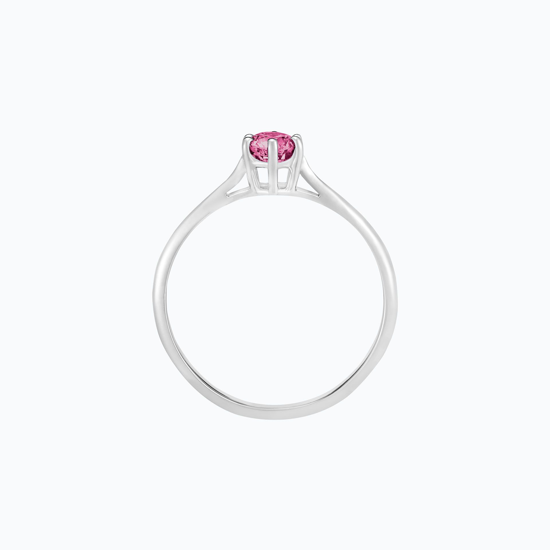 Solitaire Félicia Saphir Rose Pivoine 4.5 mm