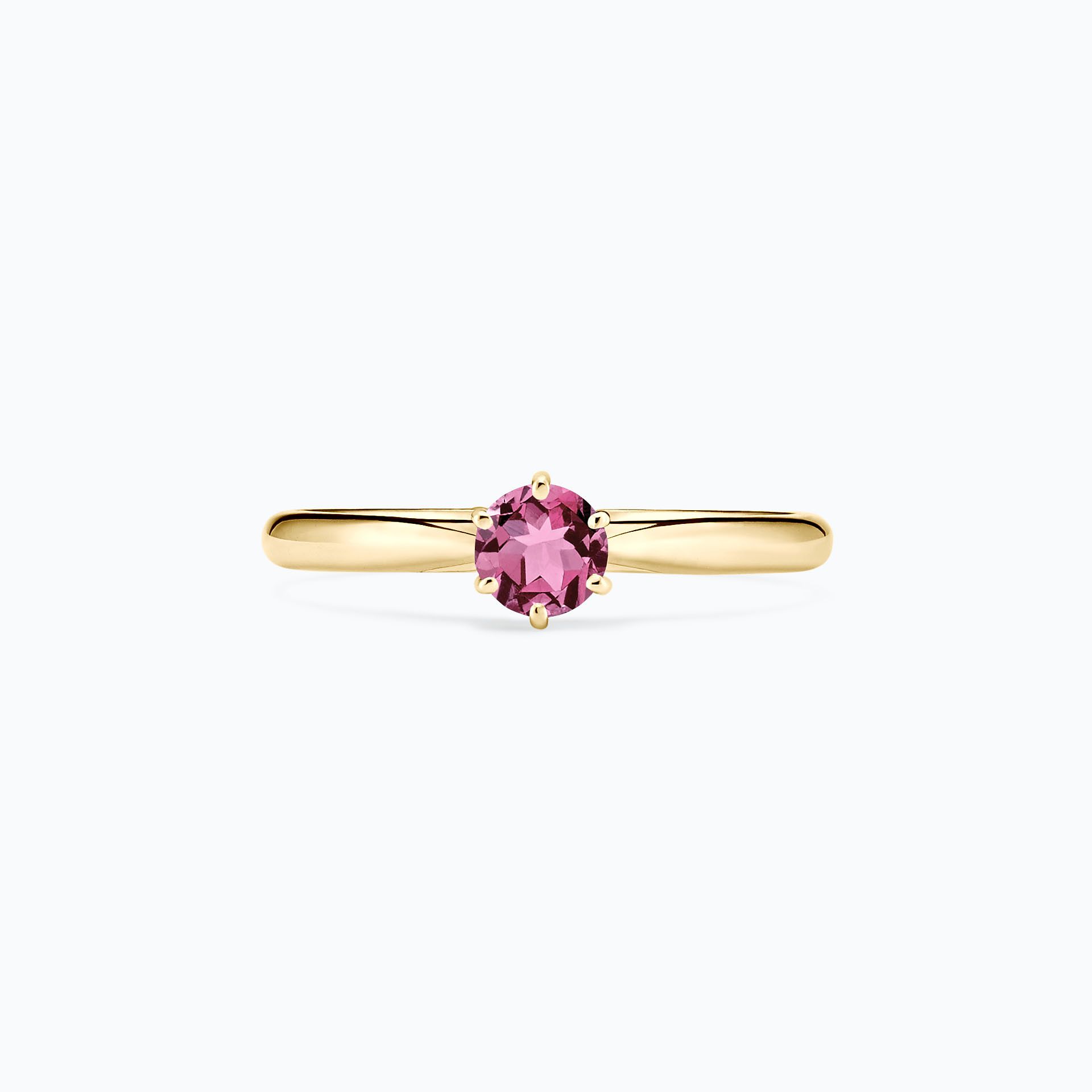 Solitaire Félicia Saphir Rose Pivoine 4.5 mm