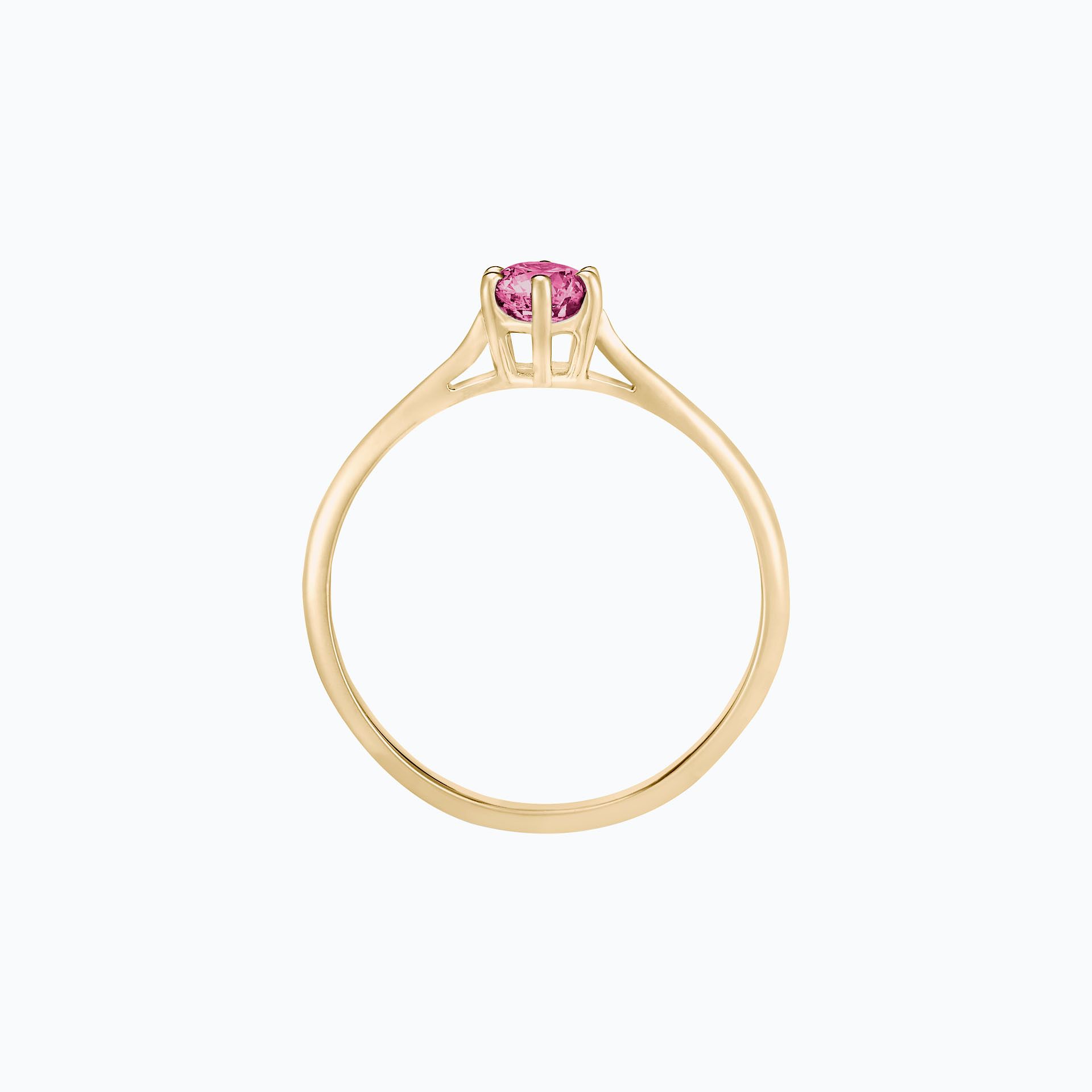 Solitaire Félicia Saphir Rose Pivoine 4.5 mm