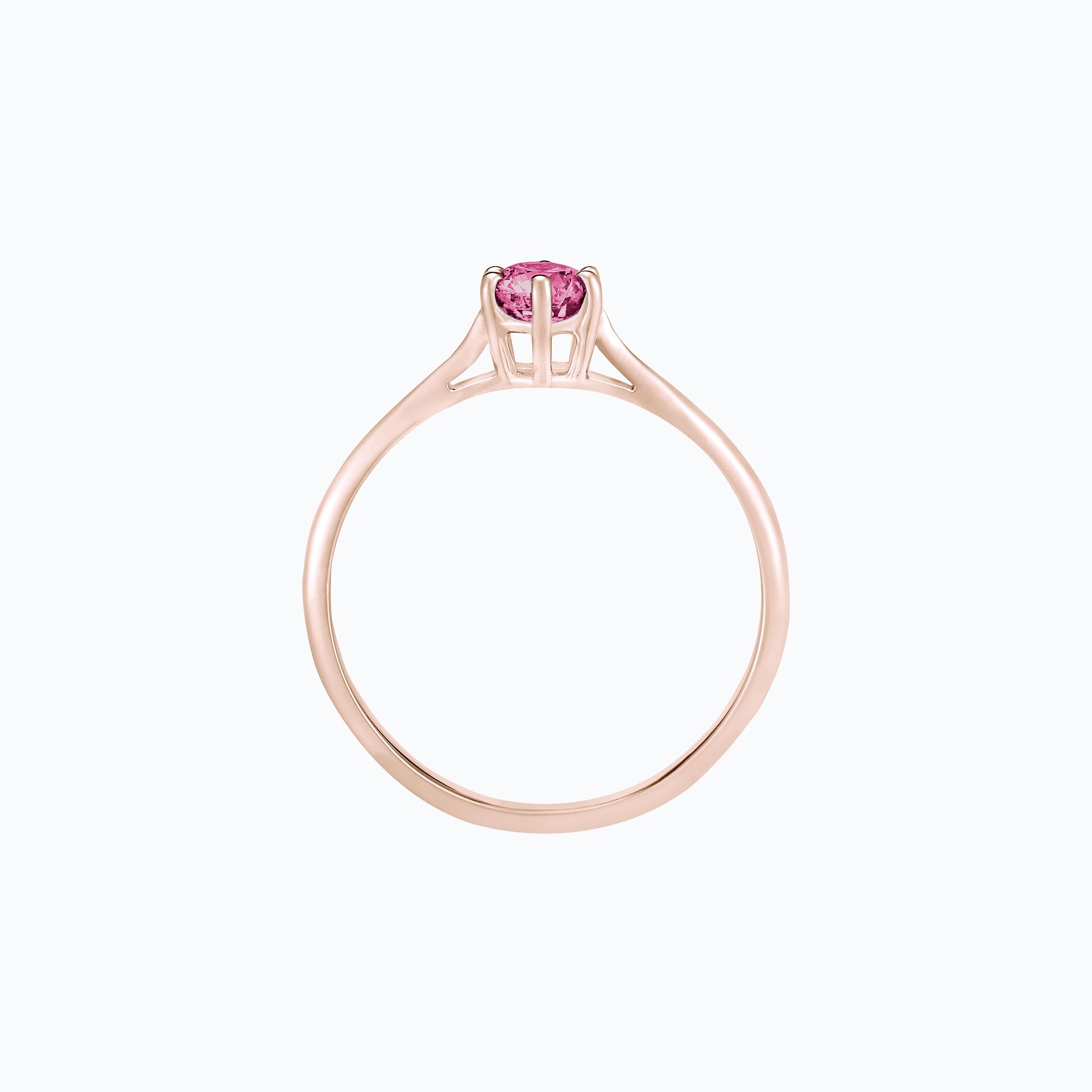 Solitaire Félicia Saphir Rose Pivoine 4.5 mm