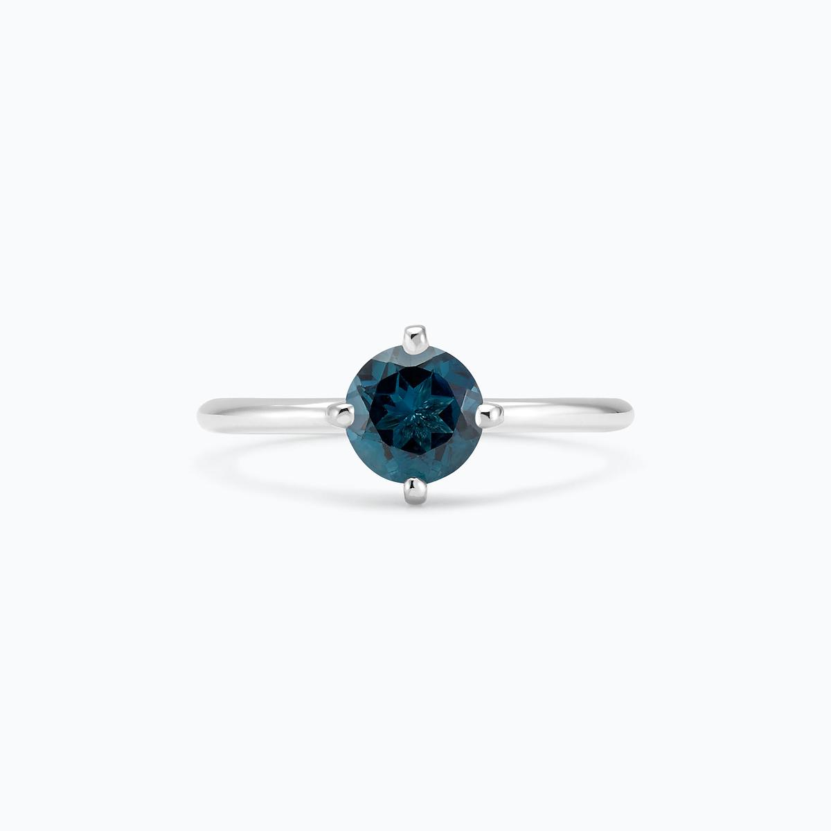 Solitaire Alva Topaze Blue London 6 mm