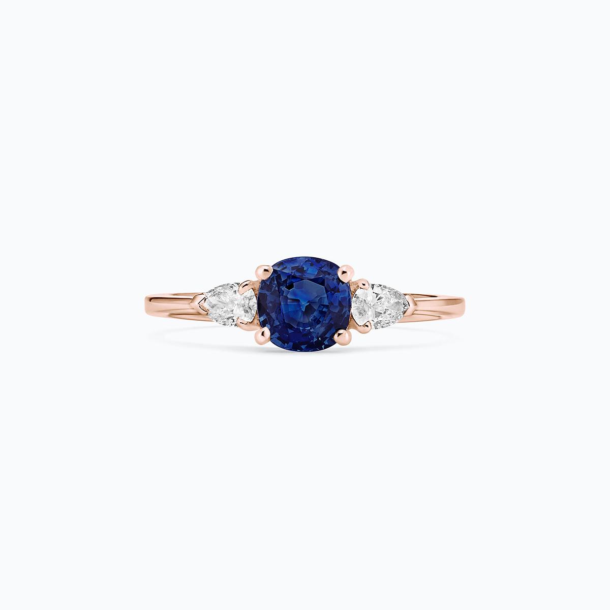 Solitaire Buckingham Saphir 6 x 6 mm