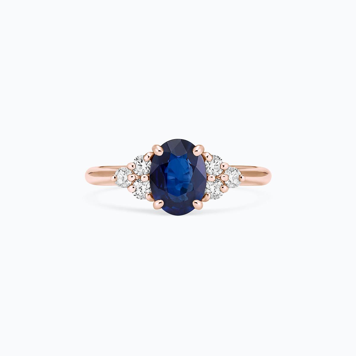 Solitaire Catherine Saphir 8 x 6 mm