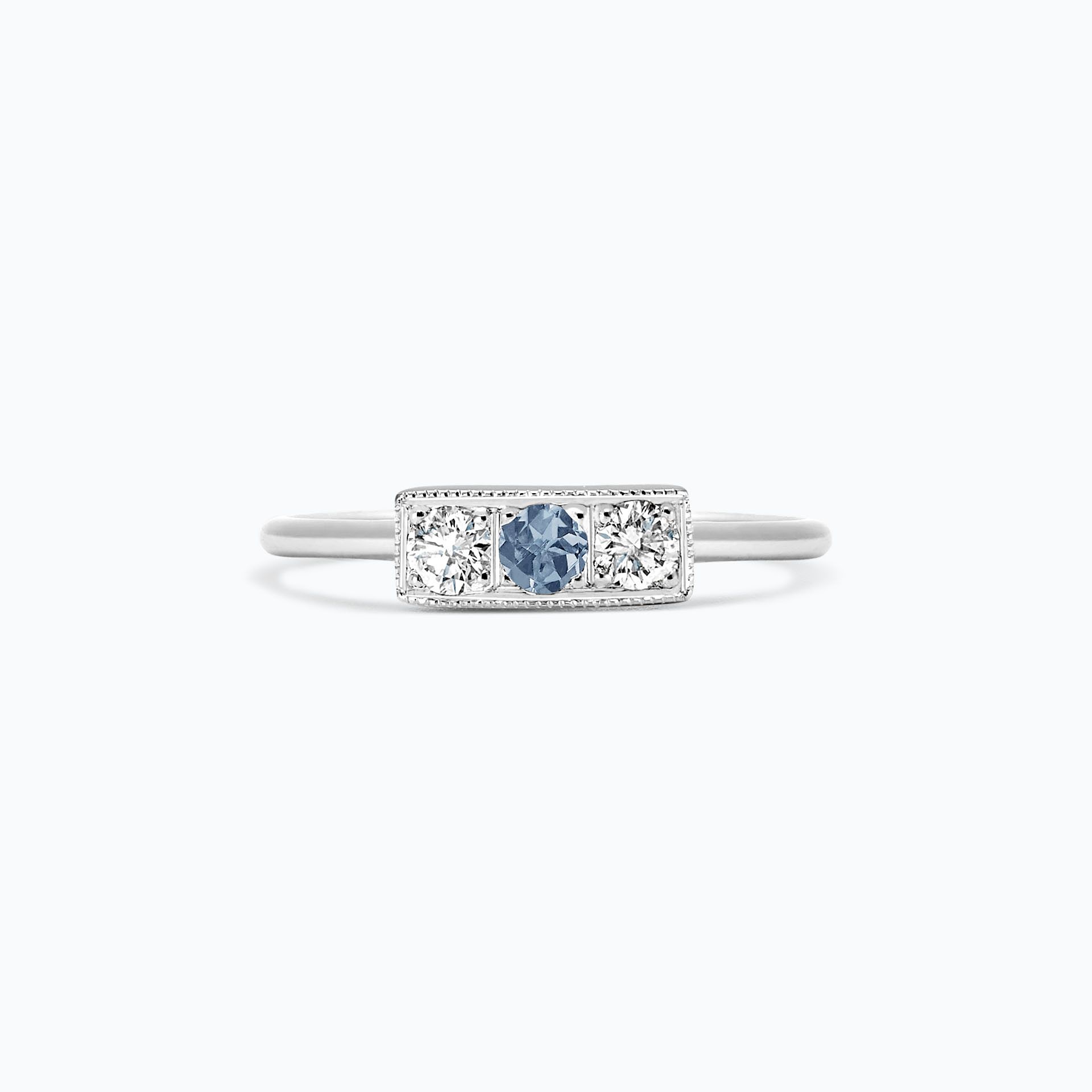 Solitaire Cybèle Millegrain Saphir Bleu Tendre