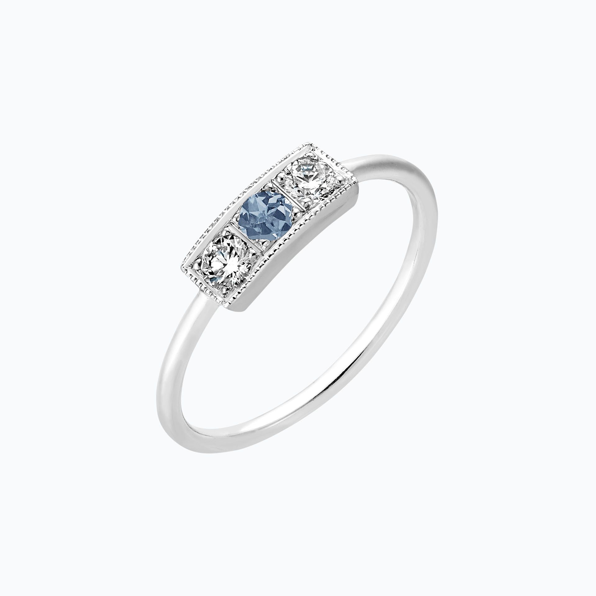 Solitaire Cybèle Millegrain Saphir Bleu Tendre