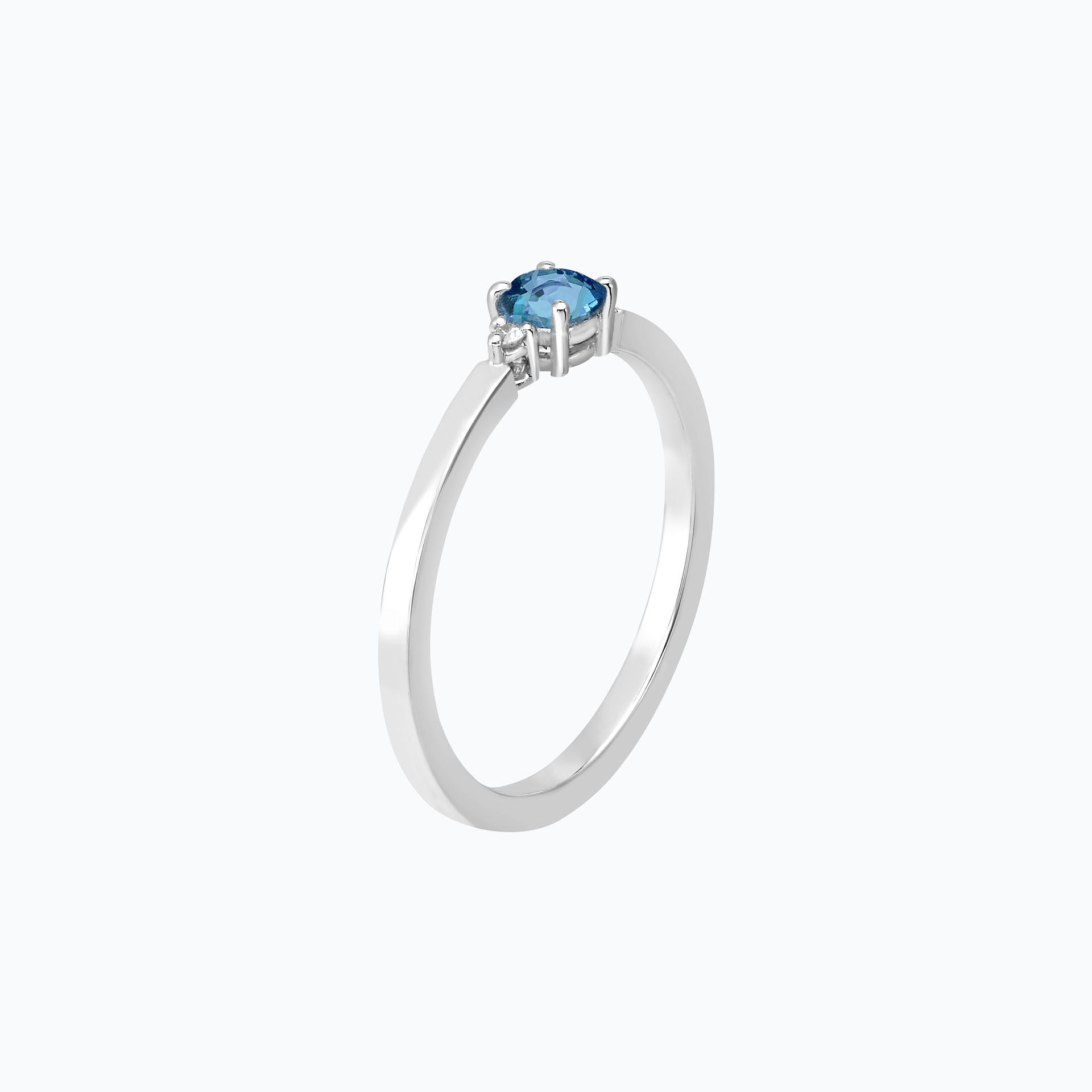 Solitaire Lolly Aigue-Marine 4.5 mm