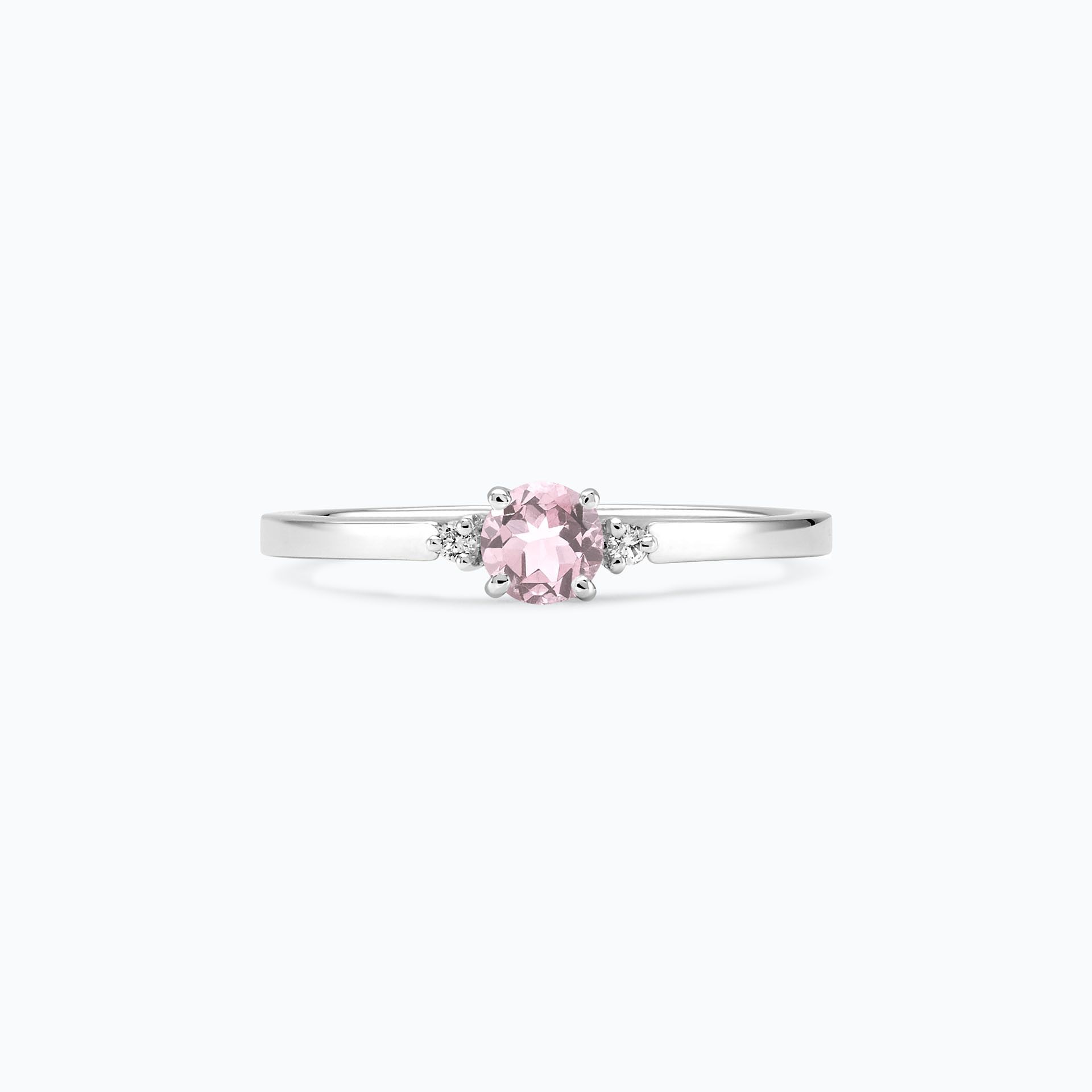 Solitaire Lolly Saphir Blanc de Rose 4.5 mm