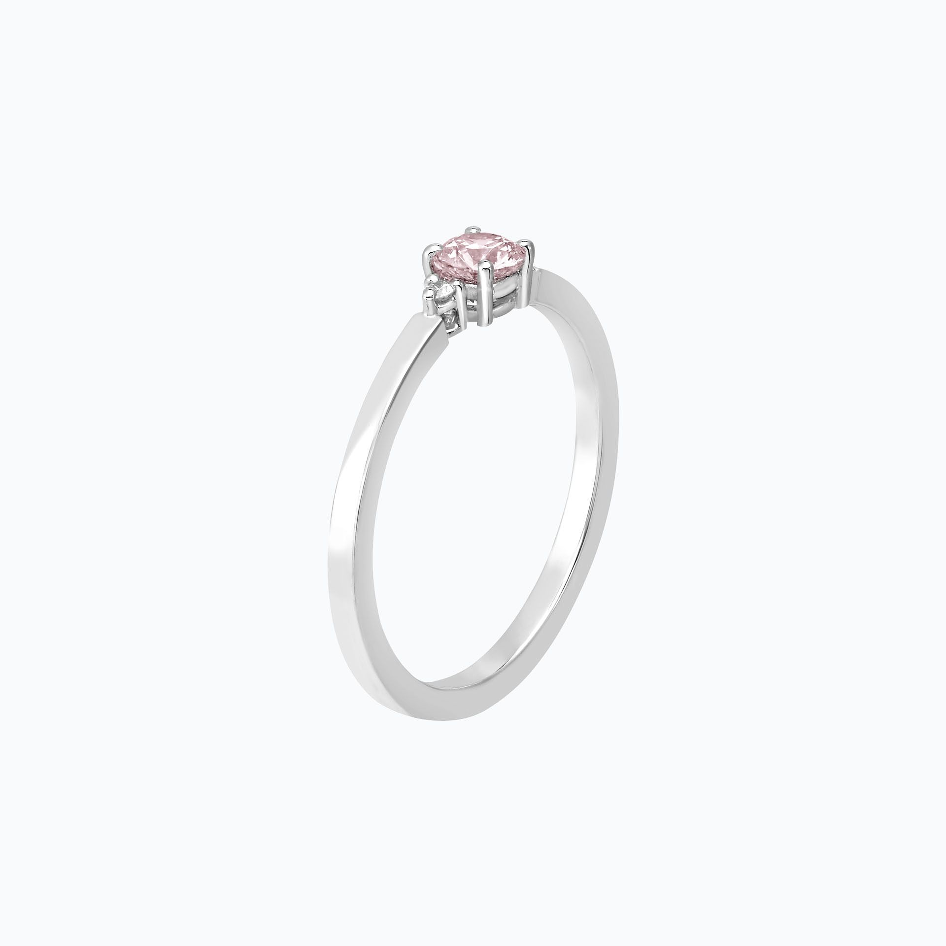 Solitaire Lolly Saphir Blanc de Rose 4.5 mm