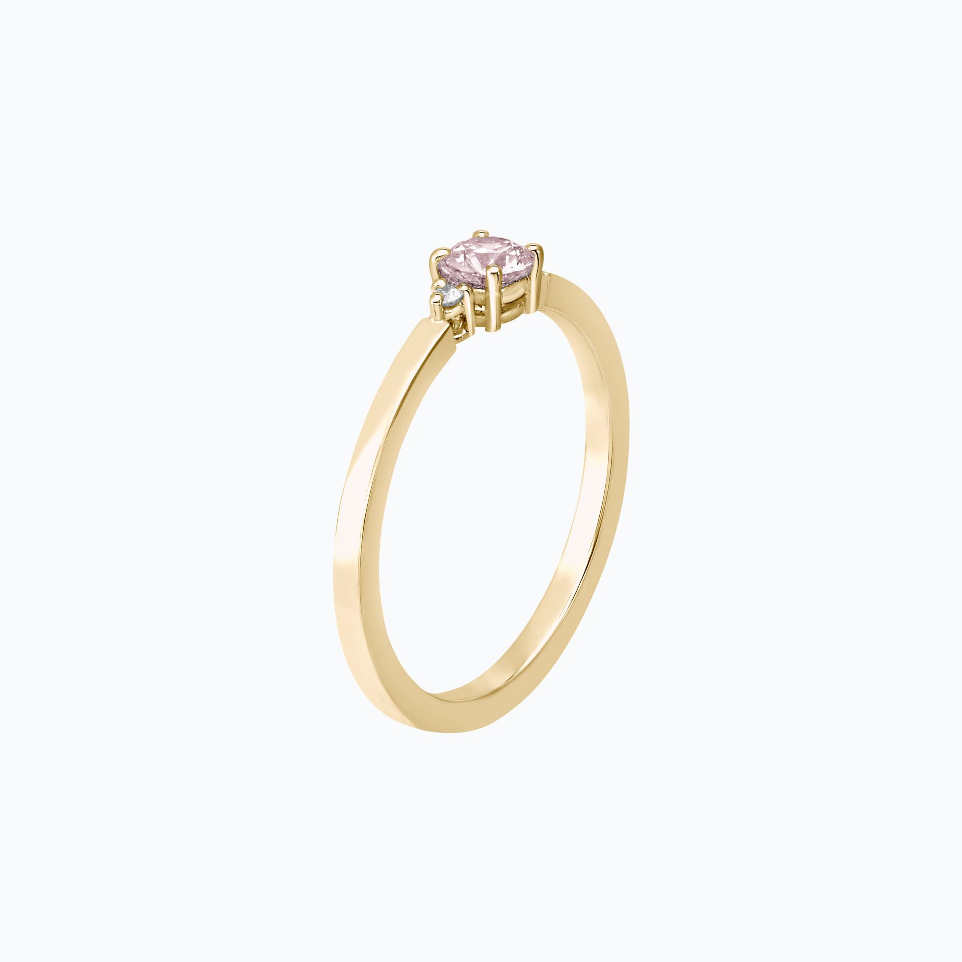 Solitaire Lolly Saphir Blanc de Rose 4.5 mm