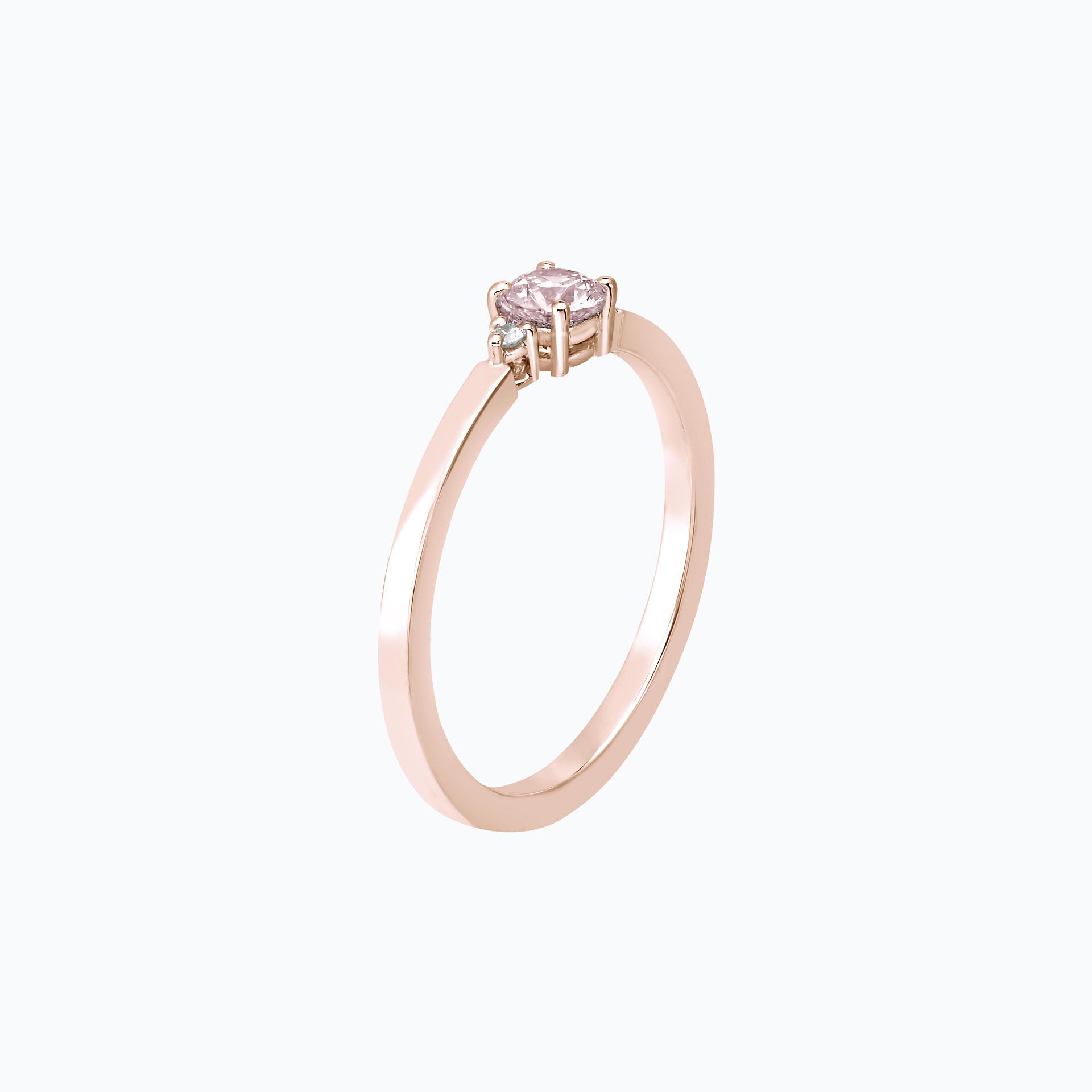 Solitaire Lolly Saphir Blanc de Rose 4.5 mm