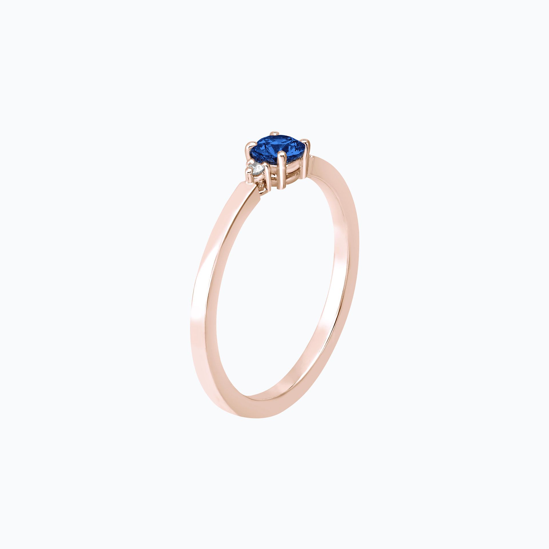 Solitaire Lolly Saphir Bleu Éclipse 4.5 mm