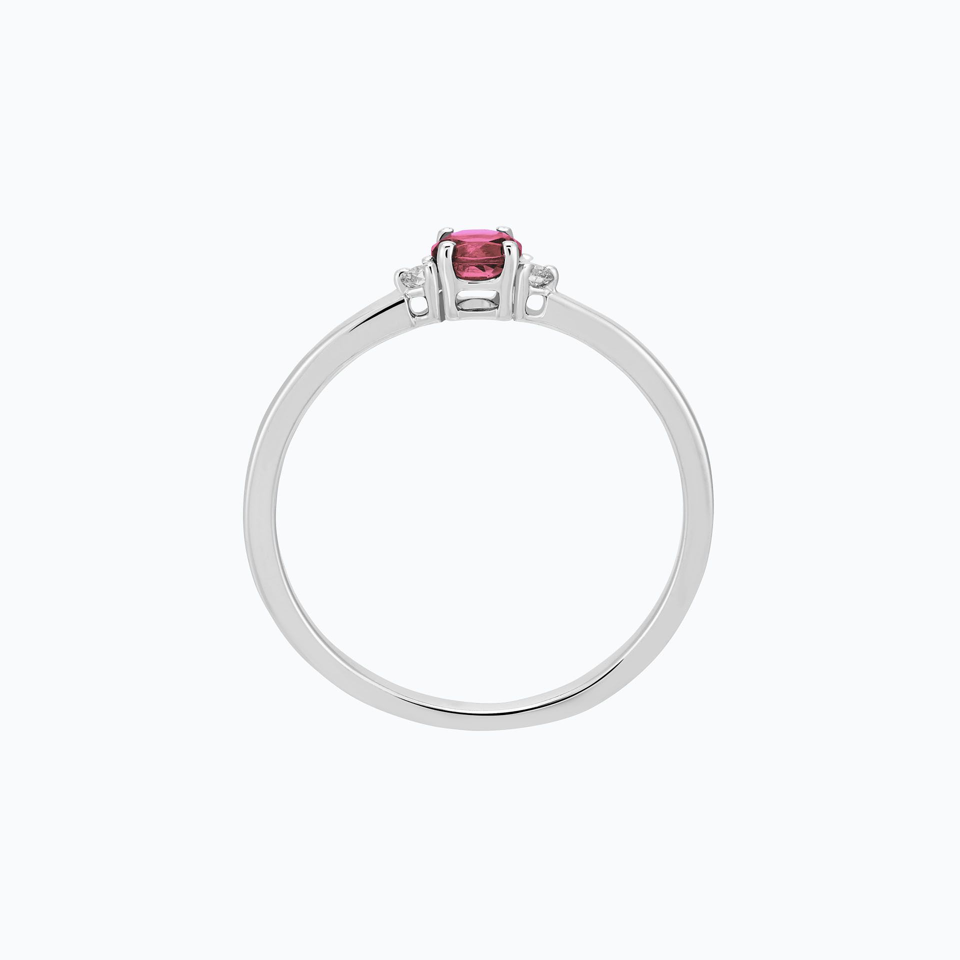 Solitaire Lolly Saphir Rose Pivoine 3.5 mm