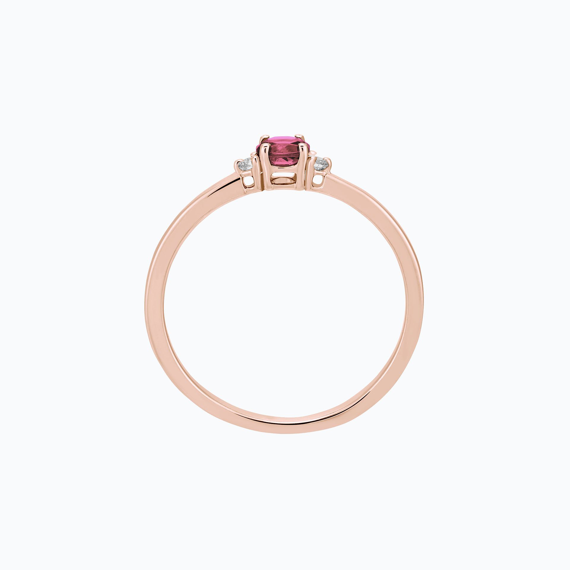 Solitaire Lolly Saphir Rose Pivoine 3.5 mm