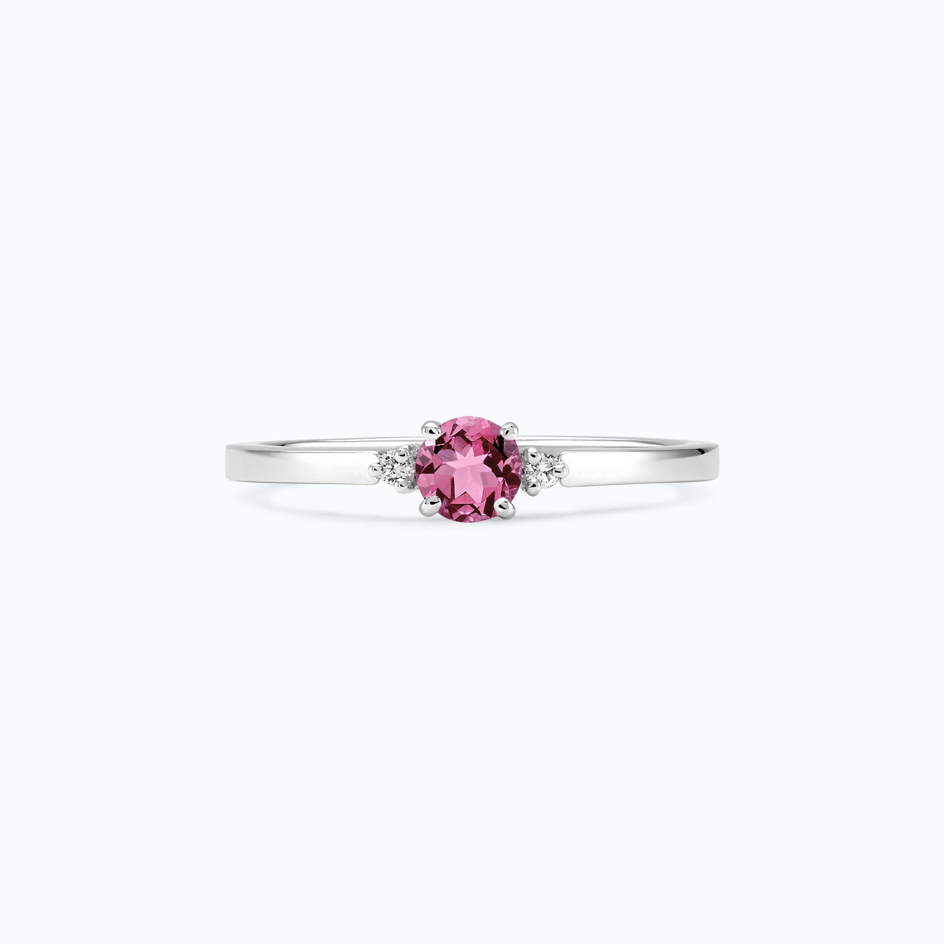 Solitaire Lolly Saphir Rose Pivoine 4.5 mm
