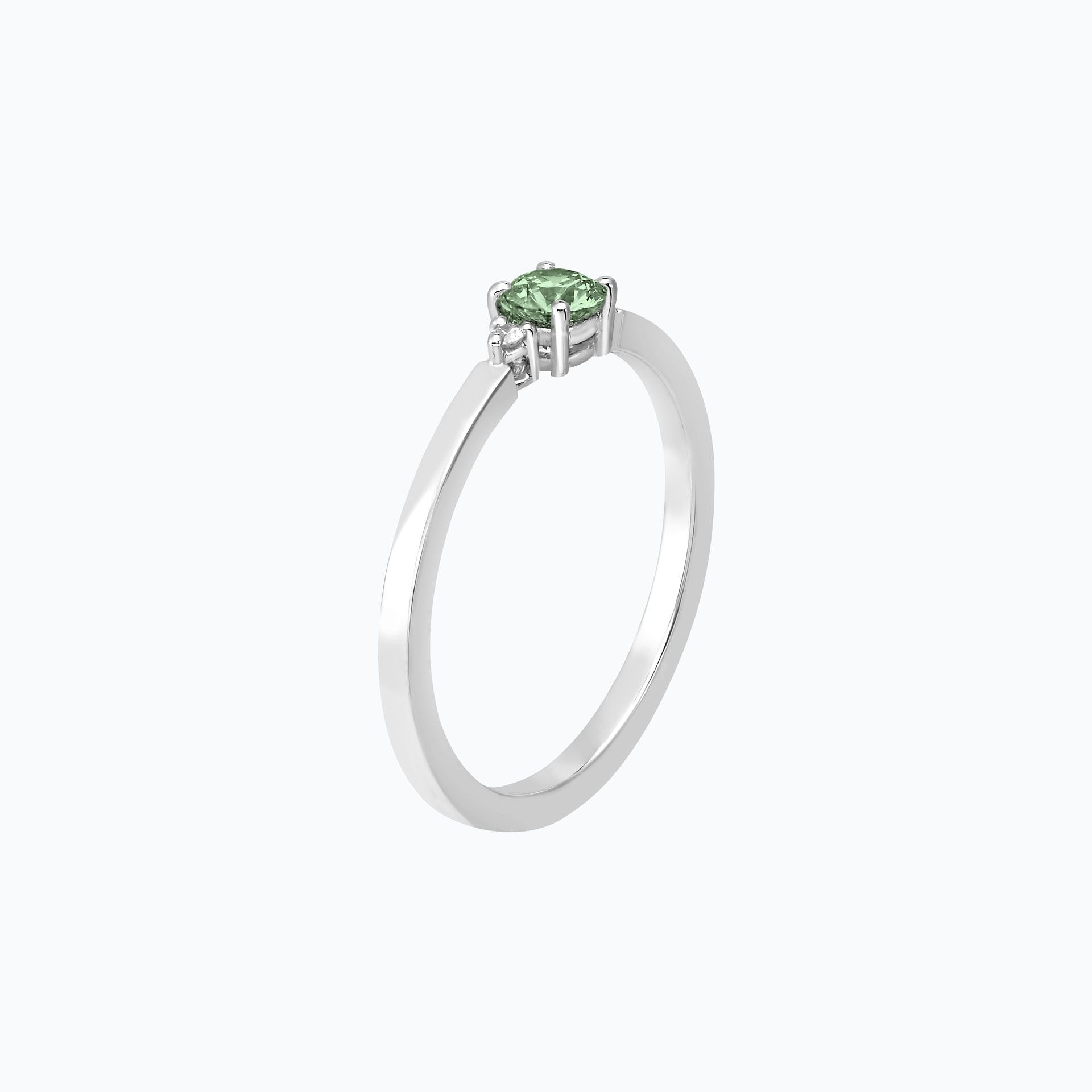 Solitaire Lolly Saphir Vert 4.5 mm