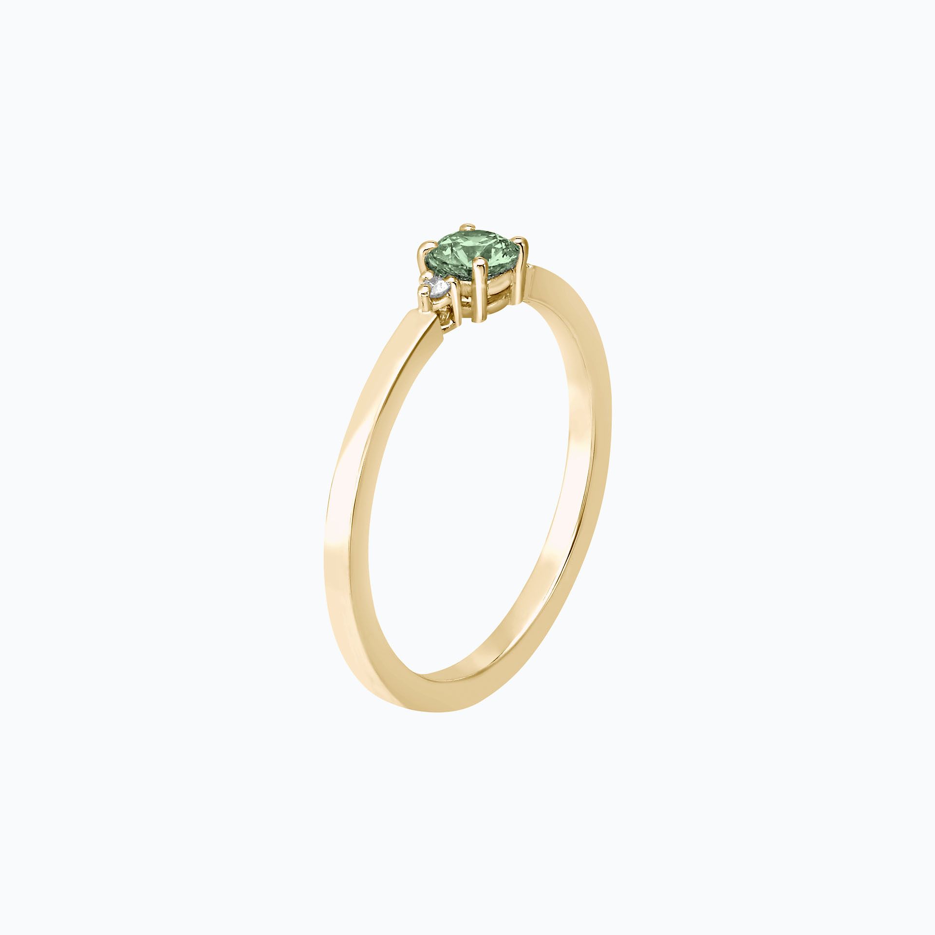 Solitaire Lolly Saphir Vert 4.5 mm