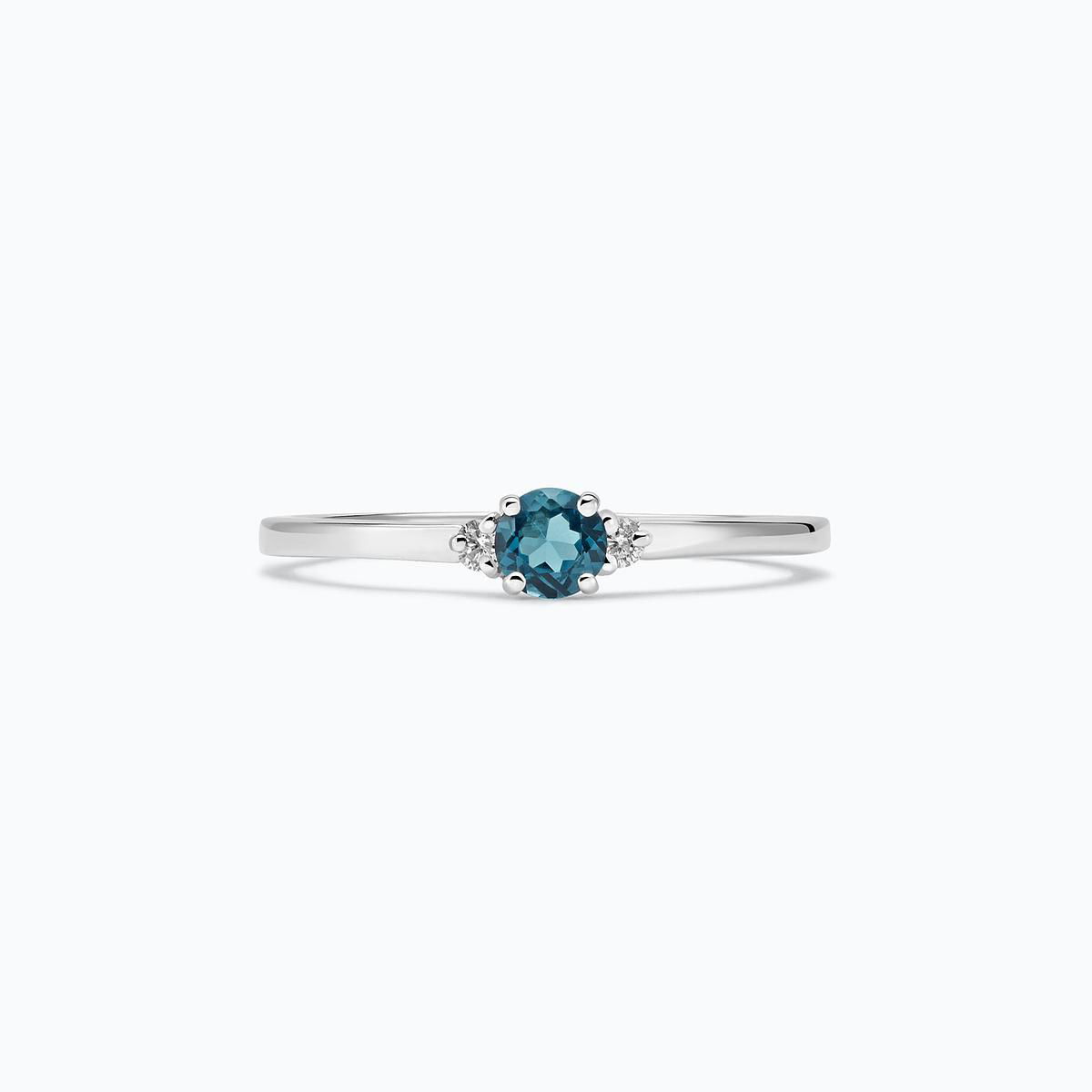 Solitaire Lolly Topaze Blue London 3.5 mm