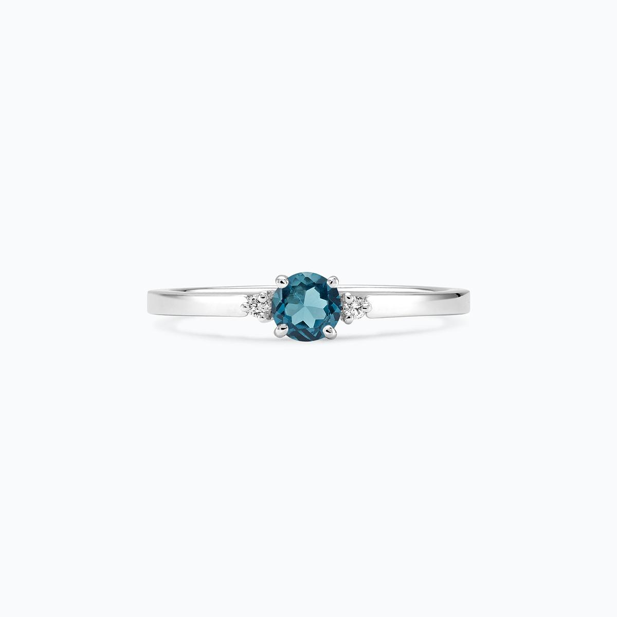 Solitaire Lolly Topaze Blue London 4.5 mm