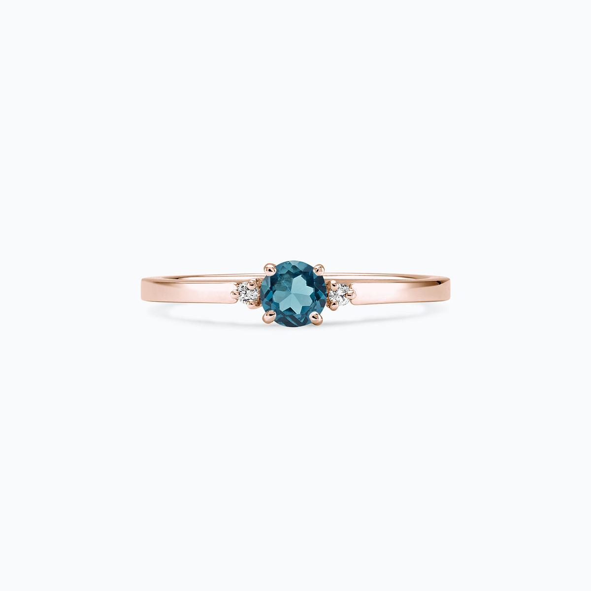 Solitaire Lolly Topaze Blue London 4.5 mm