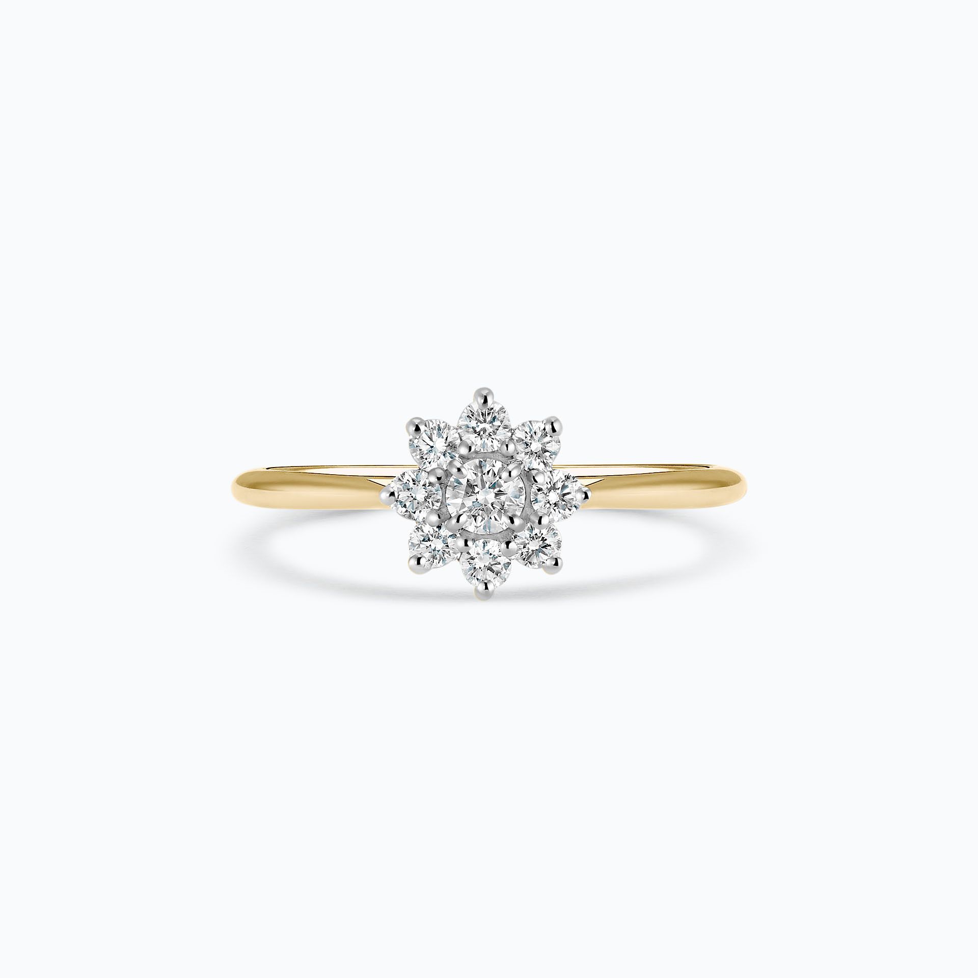 Solitaire Marguerite Étoilée Diamant de Synthèse 0.10 carat