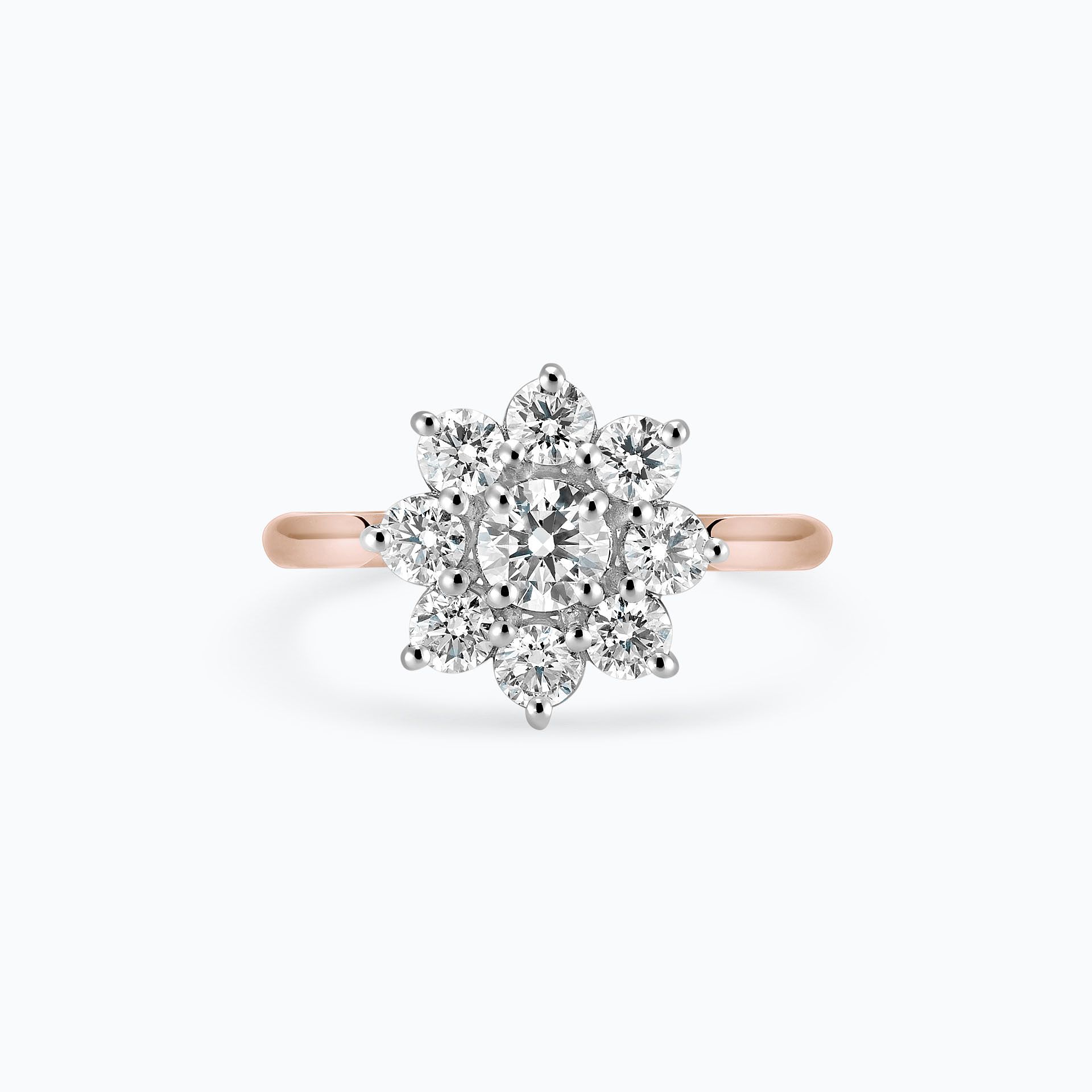 Bague Solitaire Vintage Marguerite En Argent 925 Sertie De Zircons - Taille 52