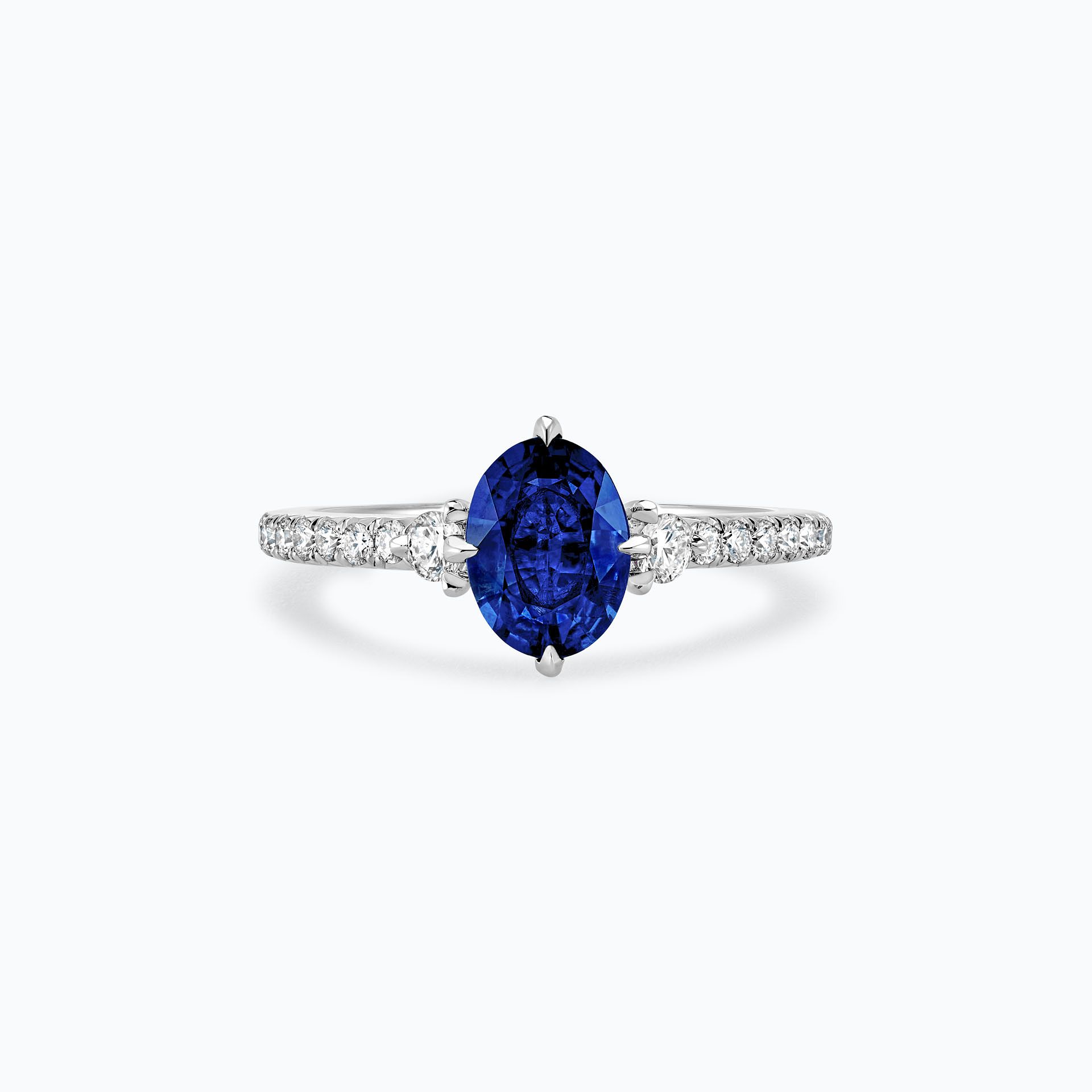 Solitaire Pavé Aïko Saphir 8 x 6 mm