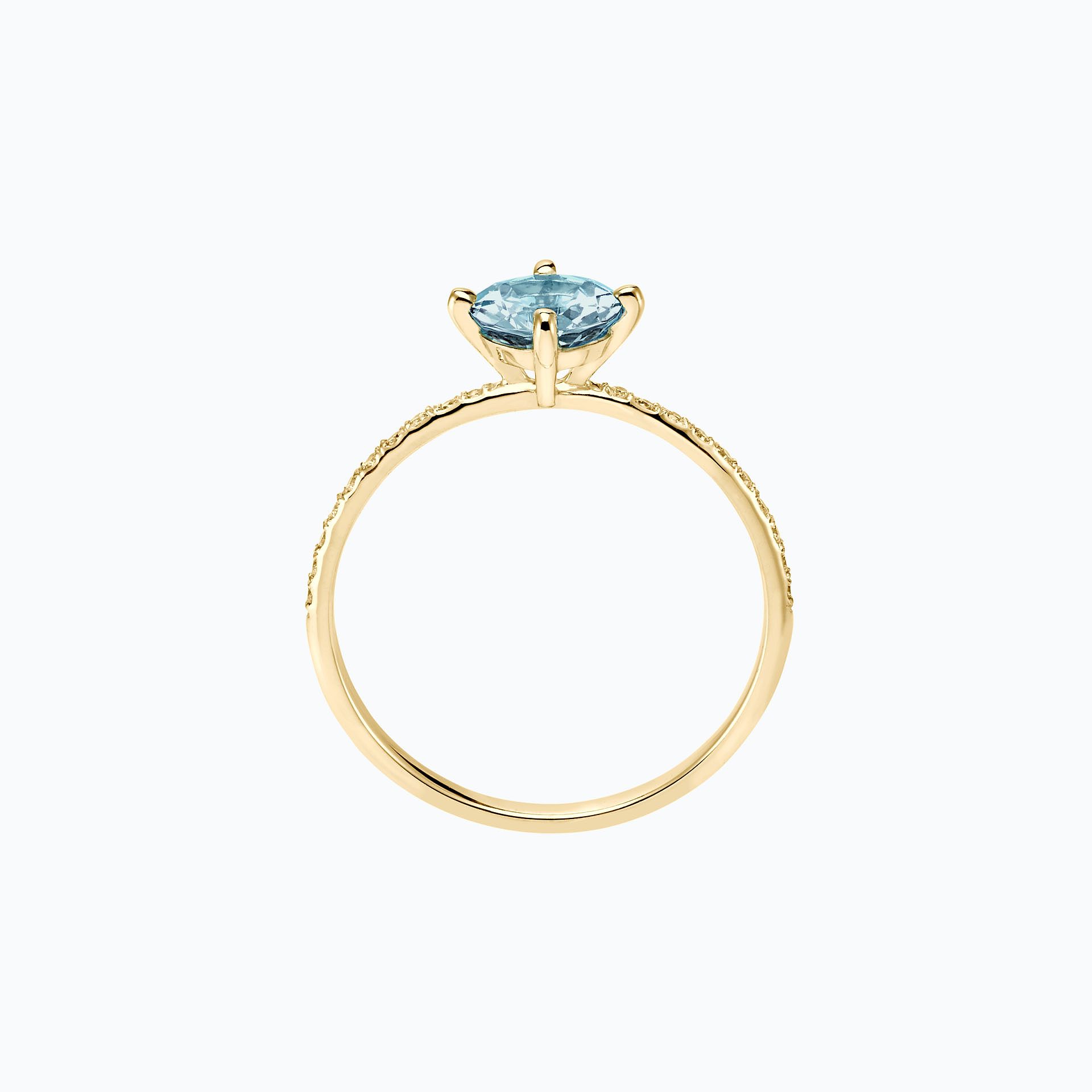 Solitaire Pavé Alva Aigue-marine 6 mm