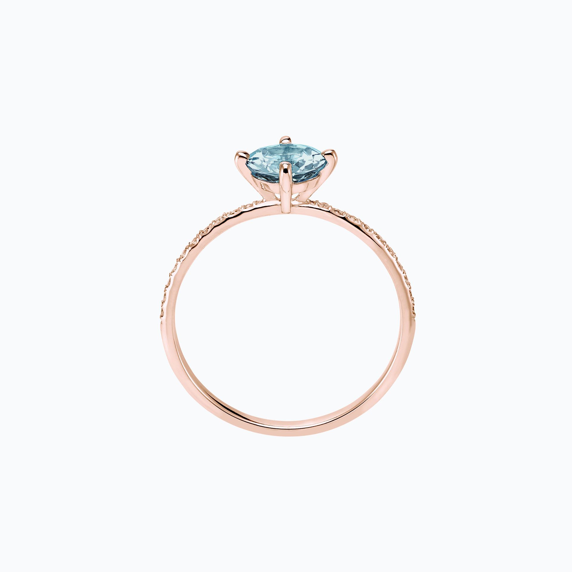 Solitaire Pavé Alva Aigue-marine 6 mm