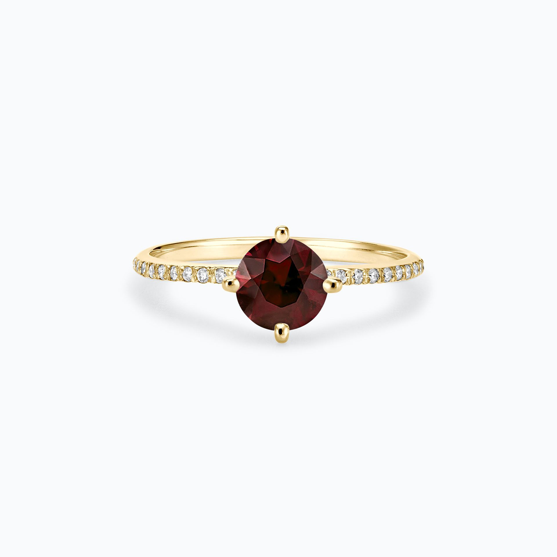 Solitaire Pavé Alva Grenat 6 mm