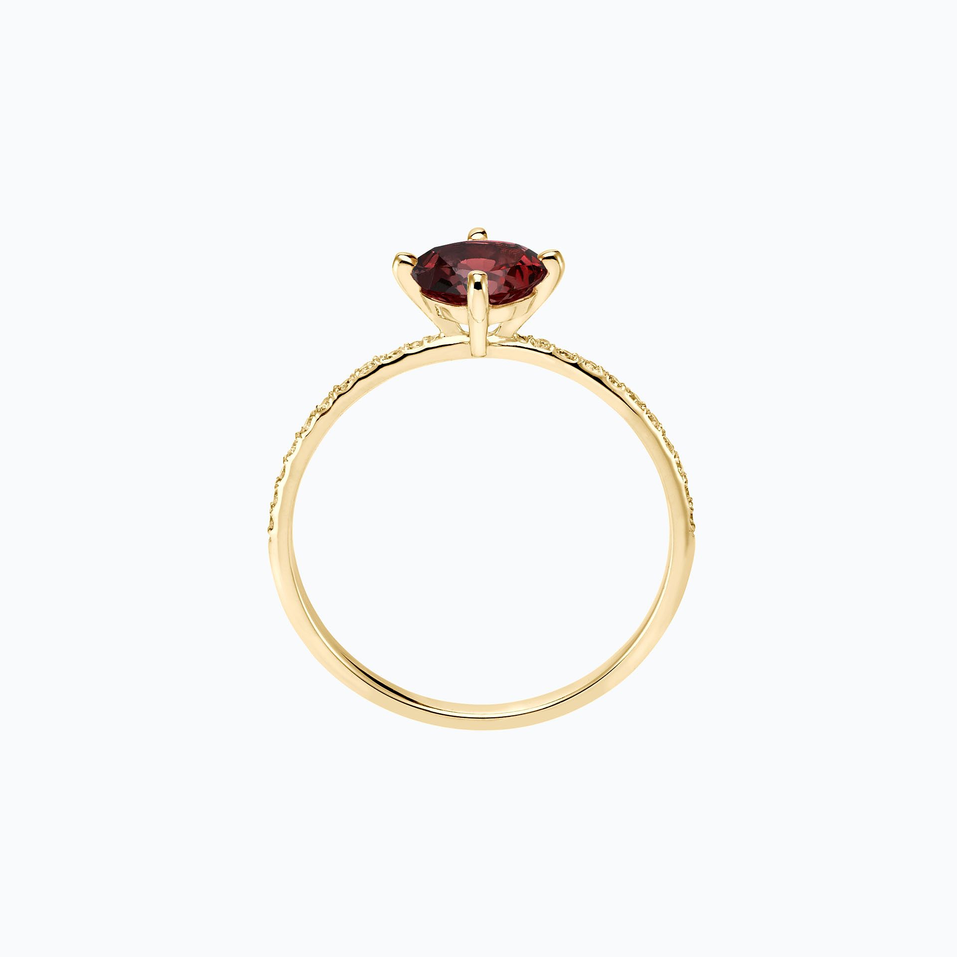 Solitaire Pavé Alva Grenat 6 mm