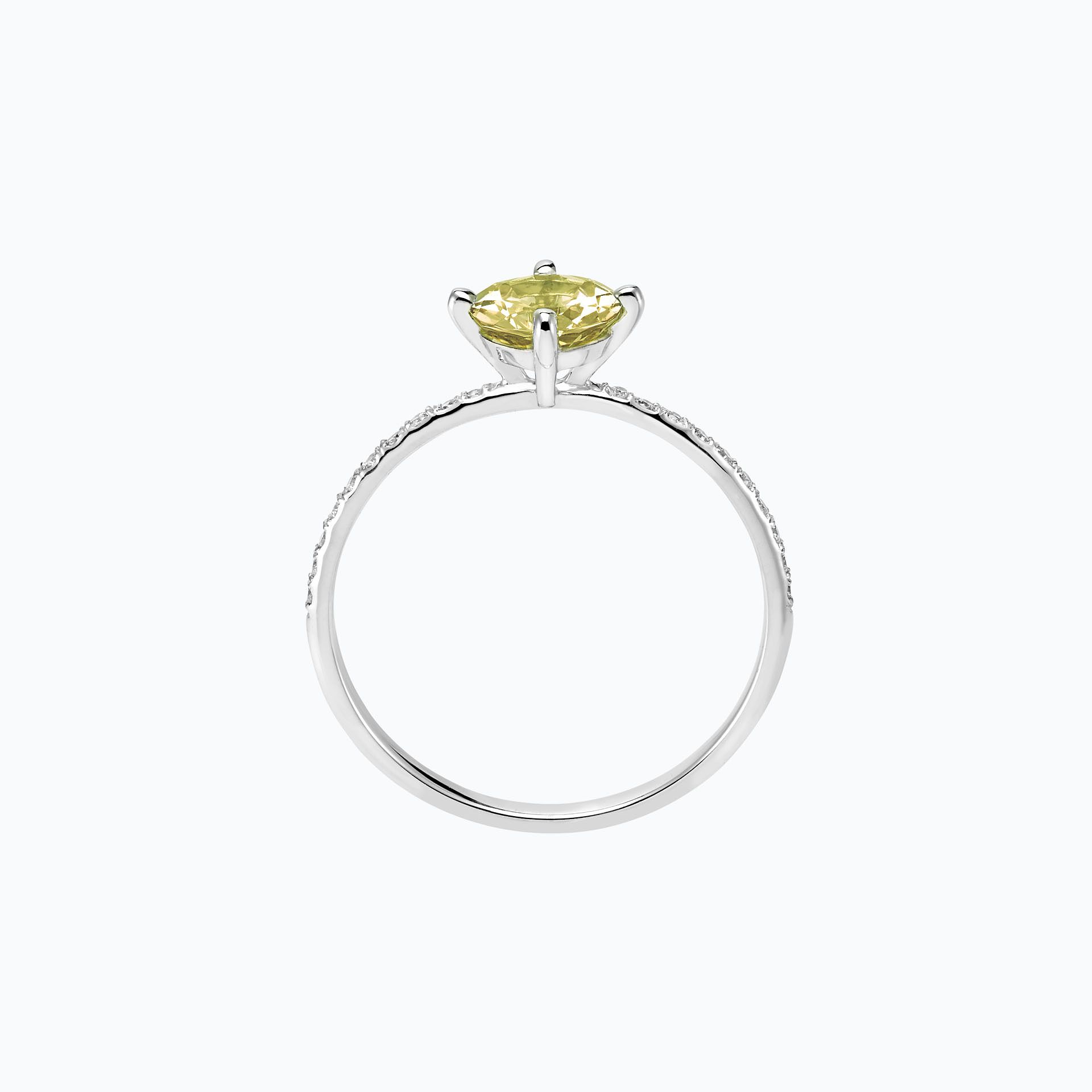 Solitaire Pavé Alva Péridot 6 mm