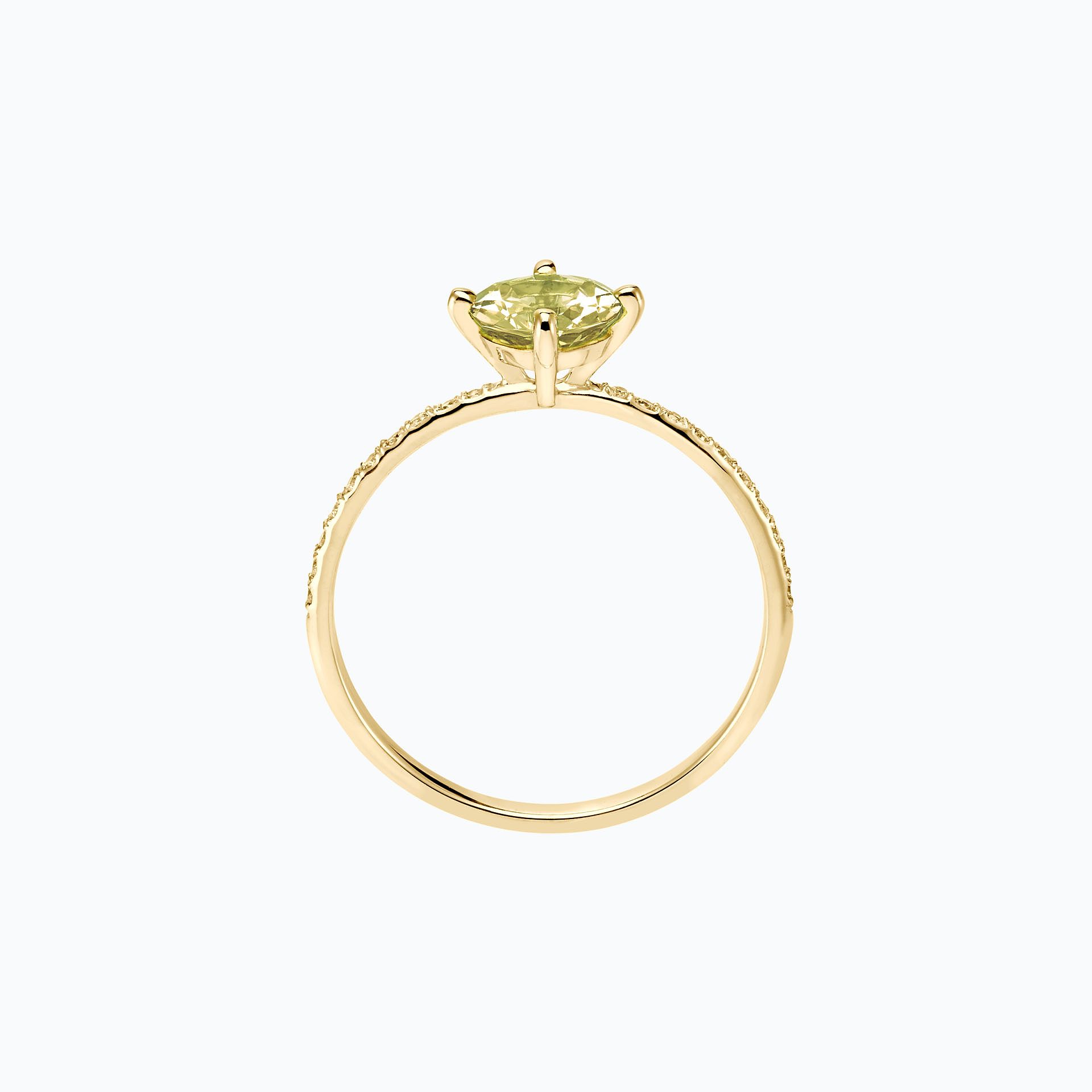 Solitaire Pavé Alva Péridot 6 mm
