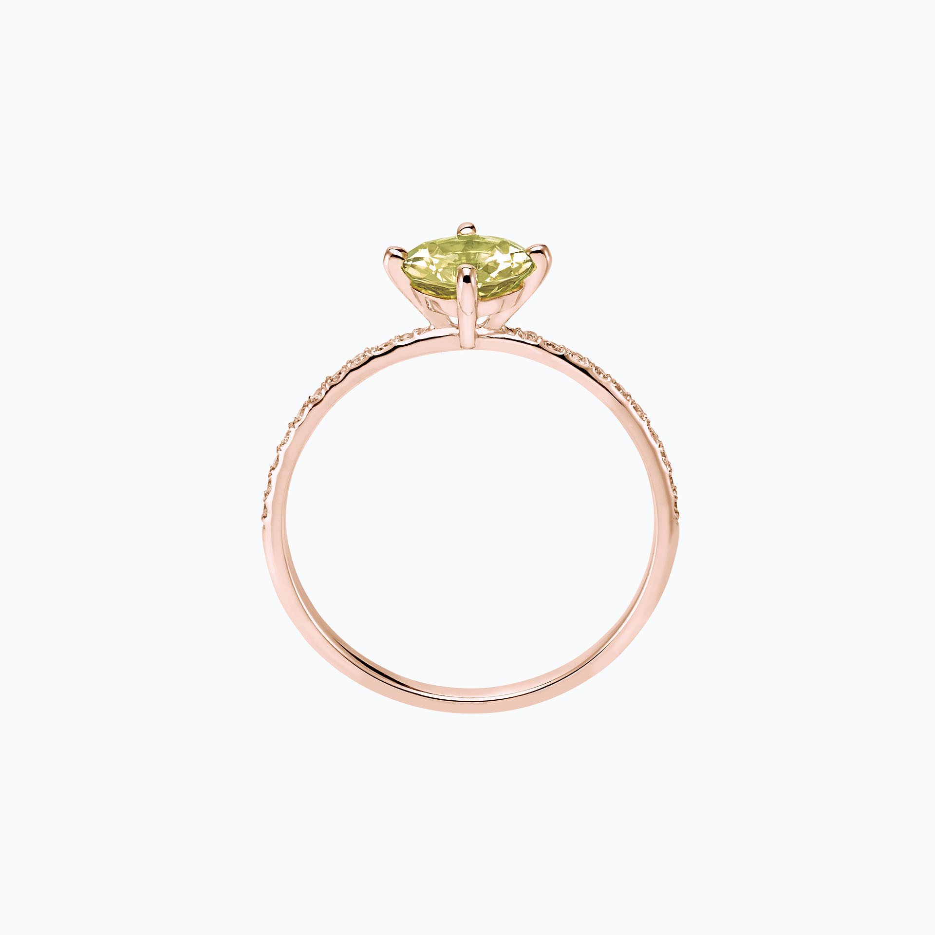 Solitaire Pavé Alva Péridot 6 mm