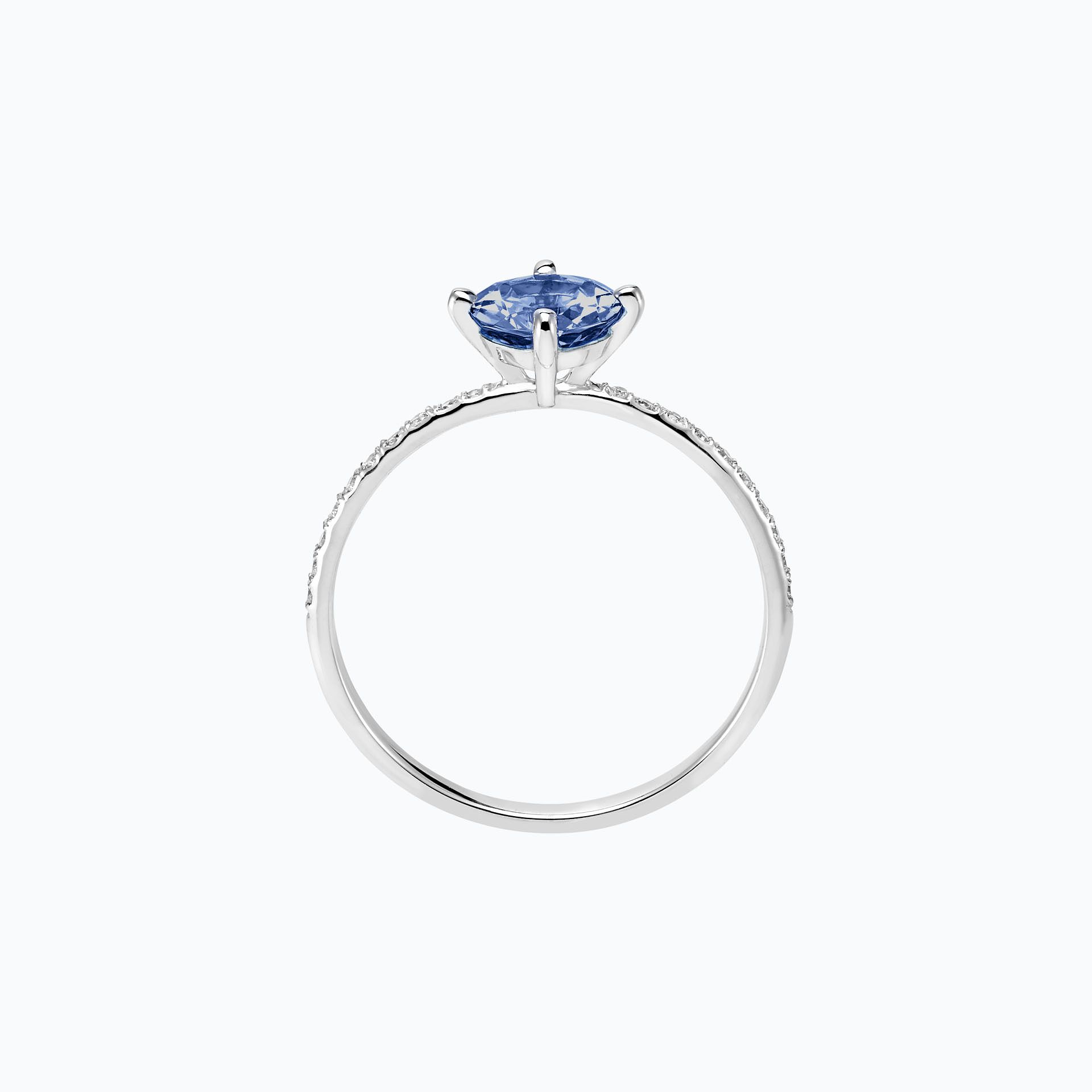 Solitaire Pavé Alva Tanzanite 6 mm