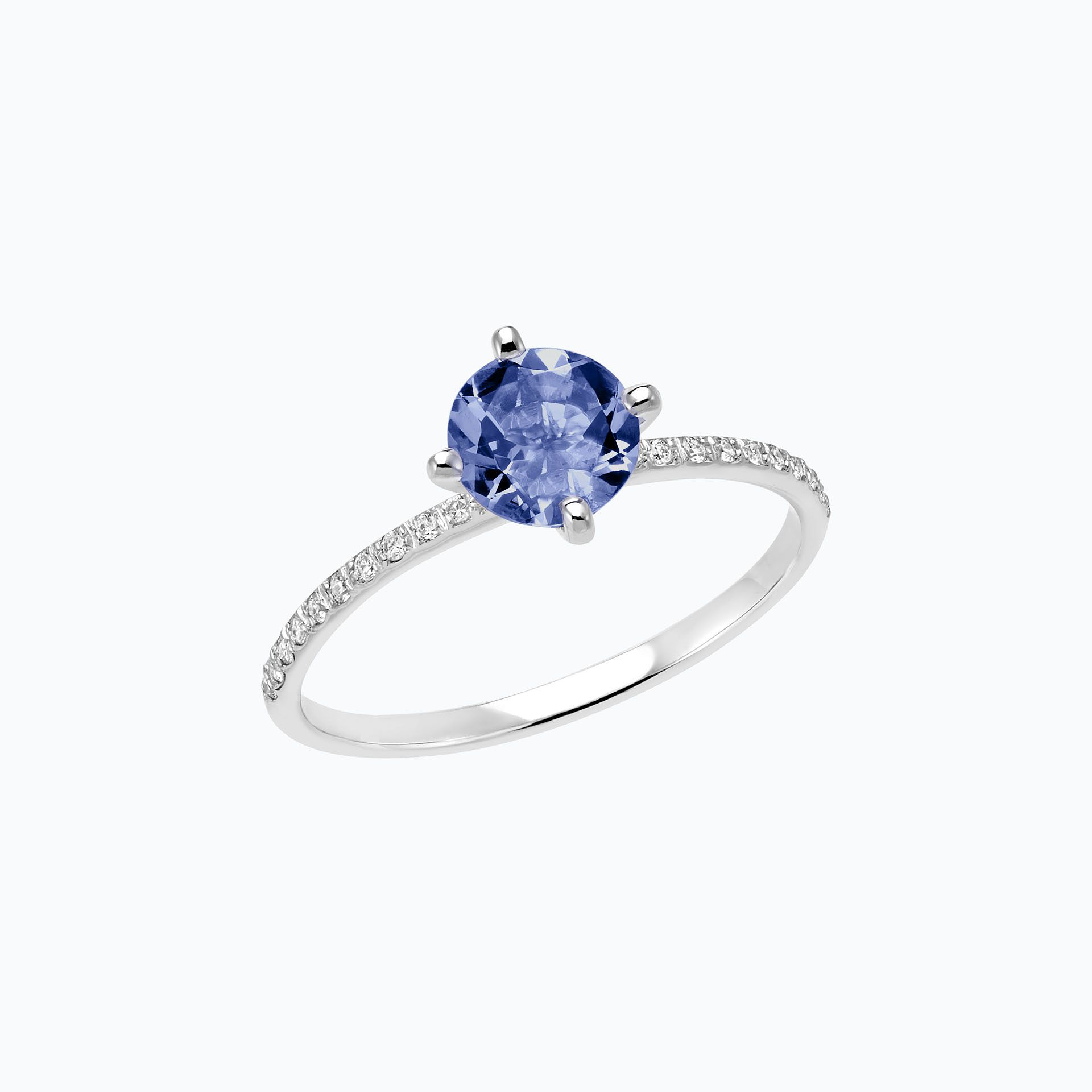 Solitaire Pavé Alva Tanzanite 6 mm