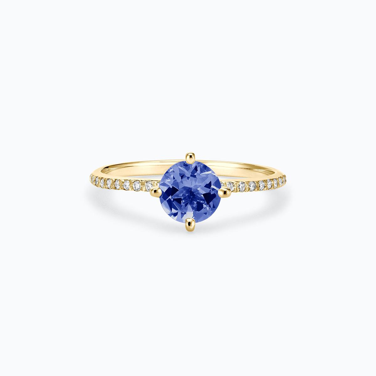 Solitaire Pavé Alva Tanzanite 6 mm