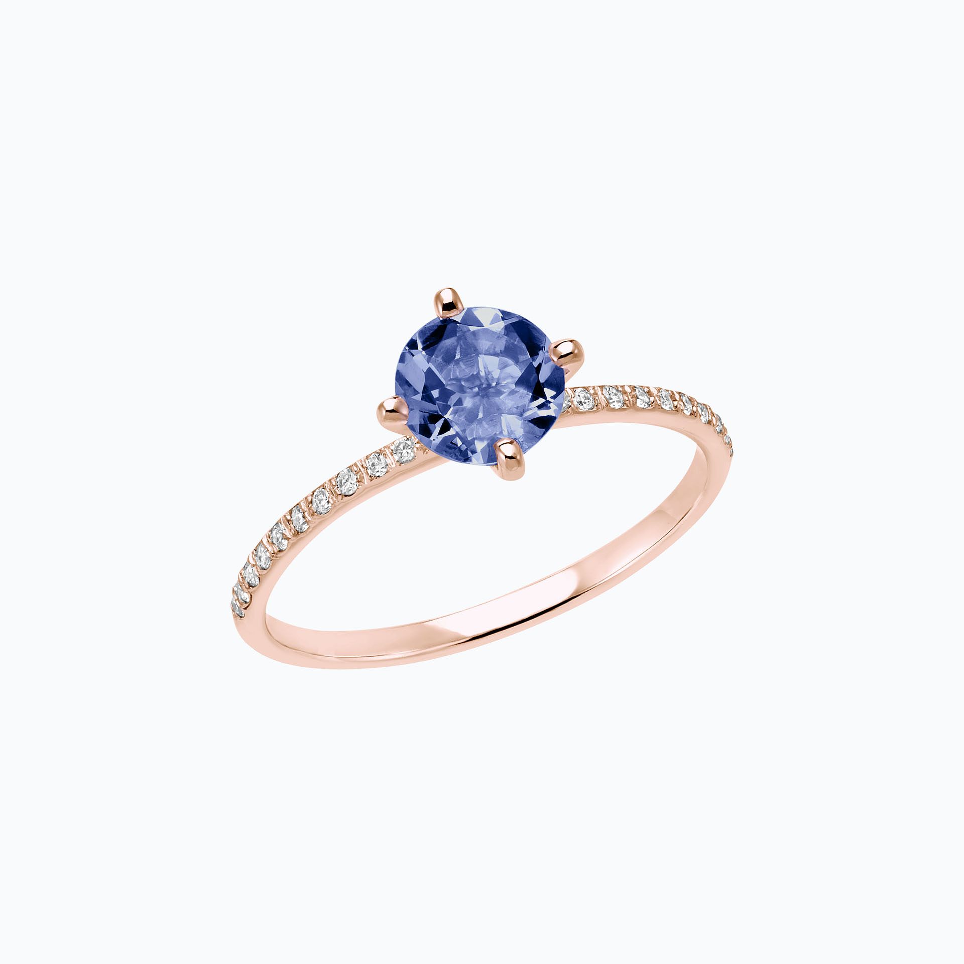 Solitaire Pavé Alva Tanzanite 6 mm