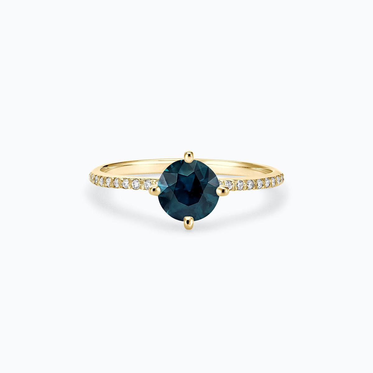 Solitaire Pavé Alva Topaze Blue London 6 mm