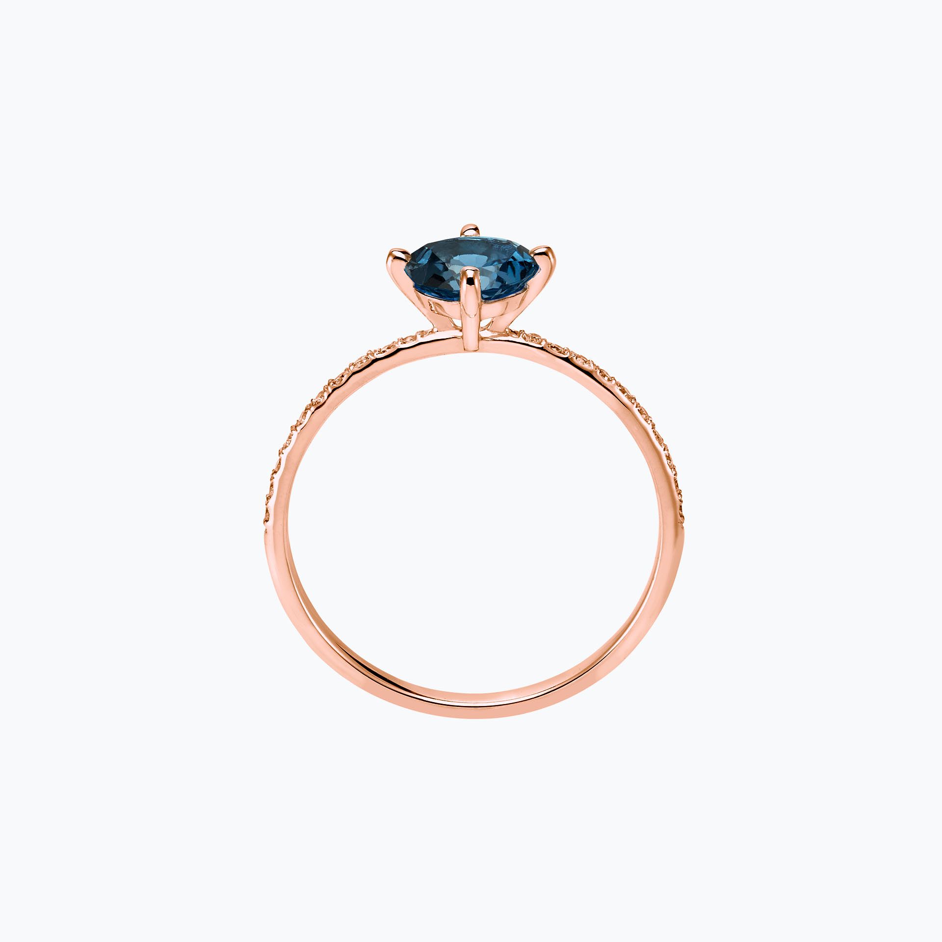 Solitaire Pavé Alva Topaze Blue London 6 mm