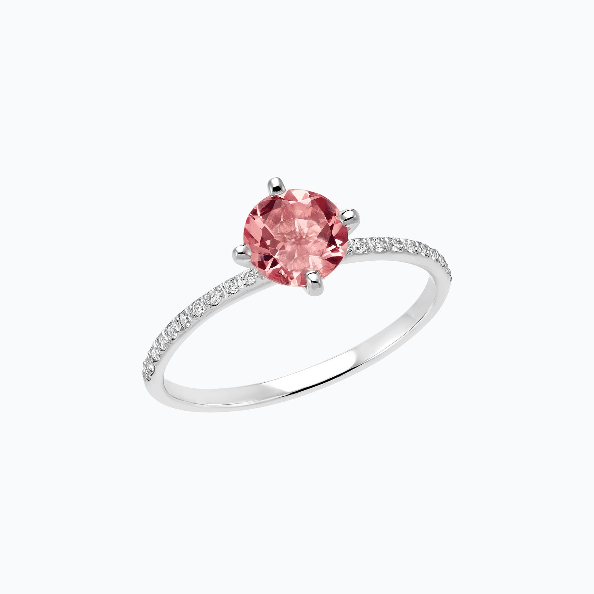 Solitaire Pavé Alva Tourmaline 6 mm