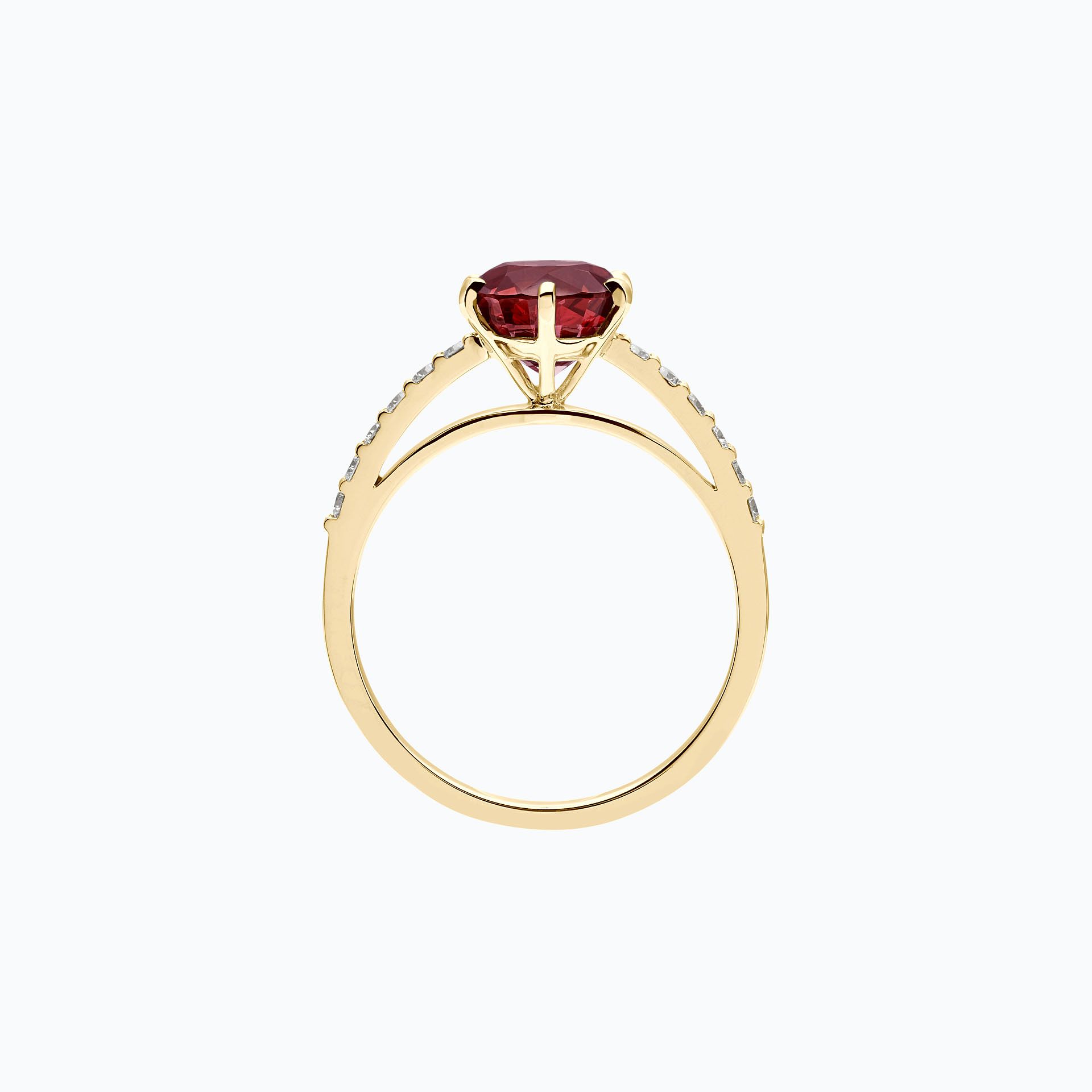 Solitaire Pavé Camille Rubis 6 mm